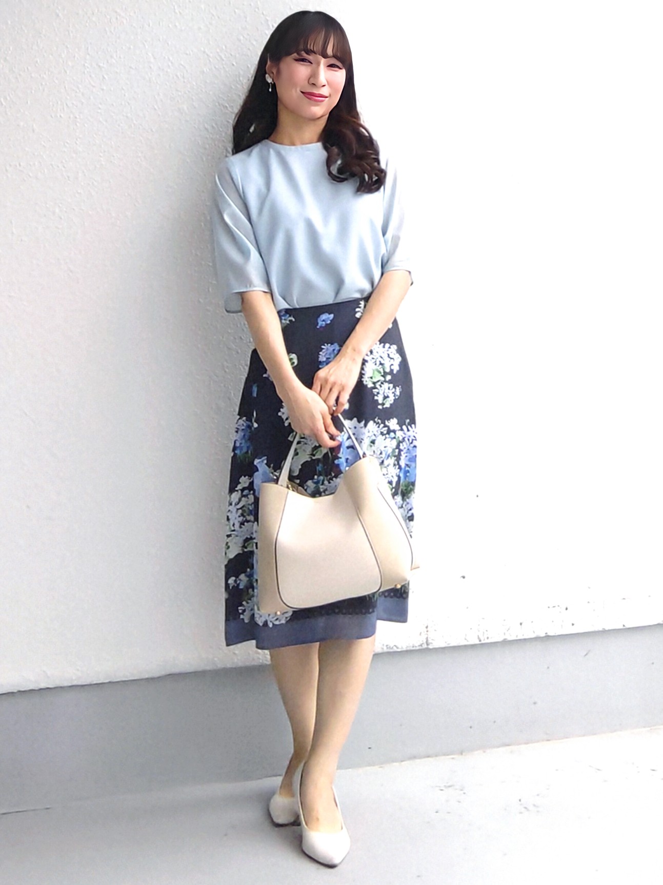 keinaさんの「SunaUna｜多色花柄プリントスカート」を使ったコーディネート