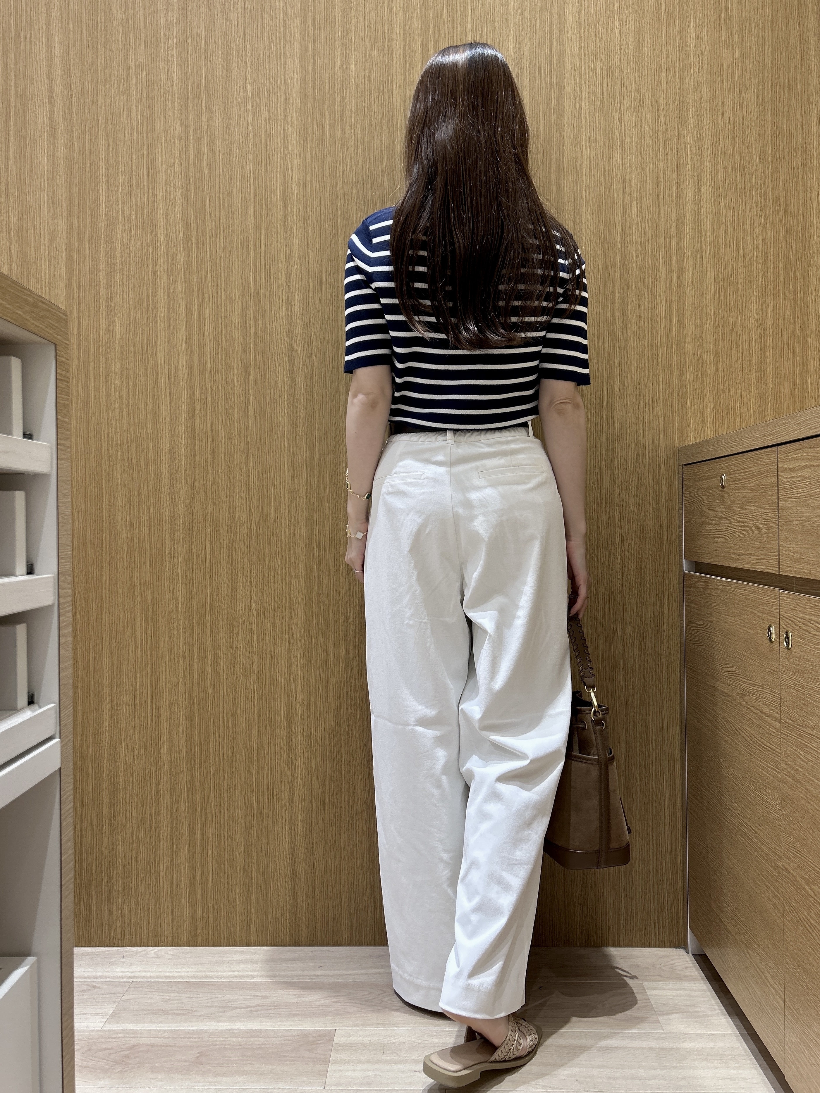maiさんの「OPAQUE.CLIP｜ボートネックボーダーニット【洗濯機OK／抗ピル】」を使ったコーディネート