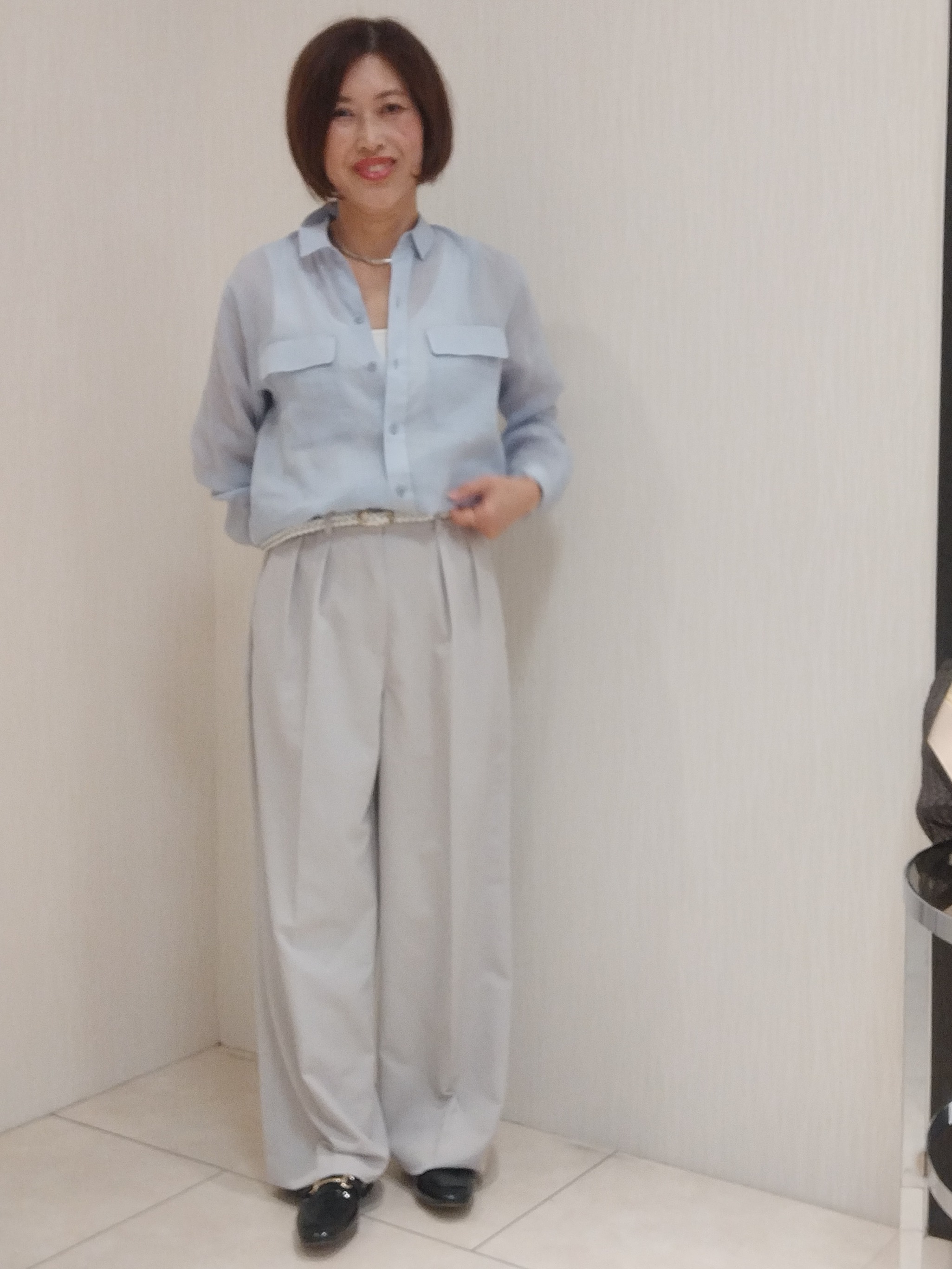 u&minus;macoさんの「UNTITLED｜【古畑星夏さん着用/接触冷感】ドライタッチシャツ」を使ったコーディネート