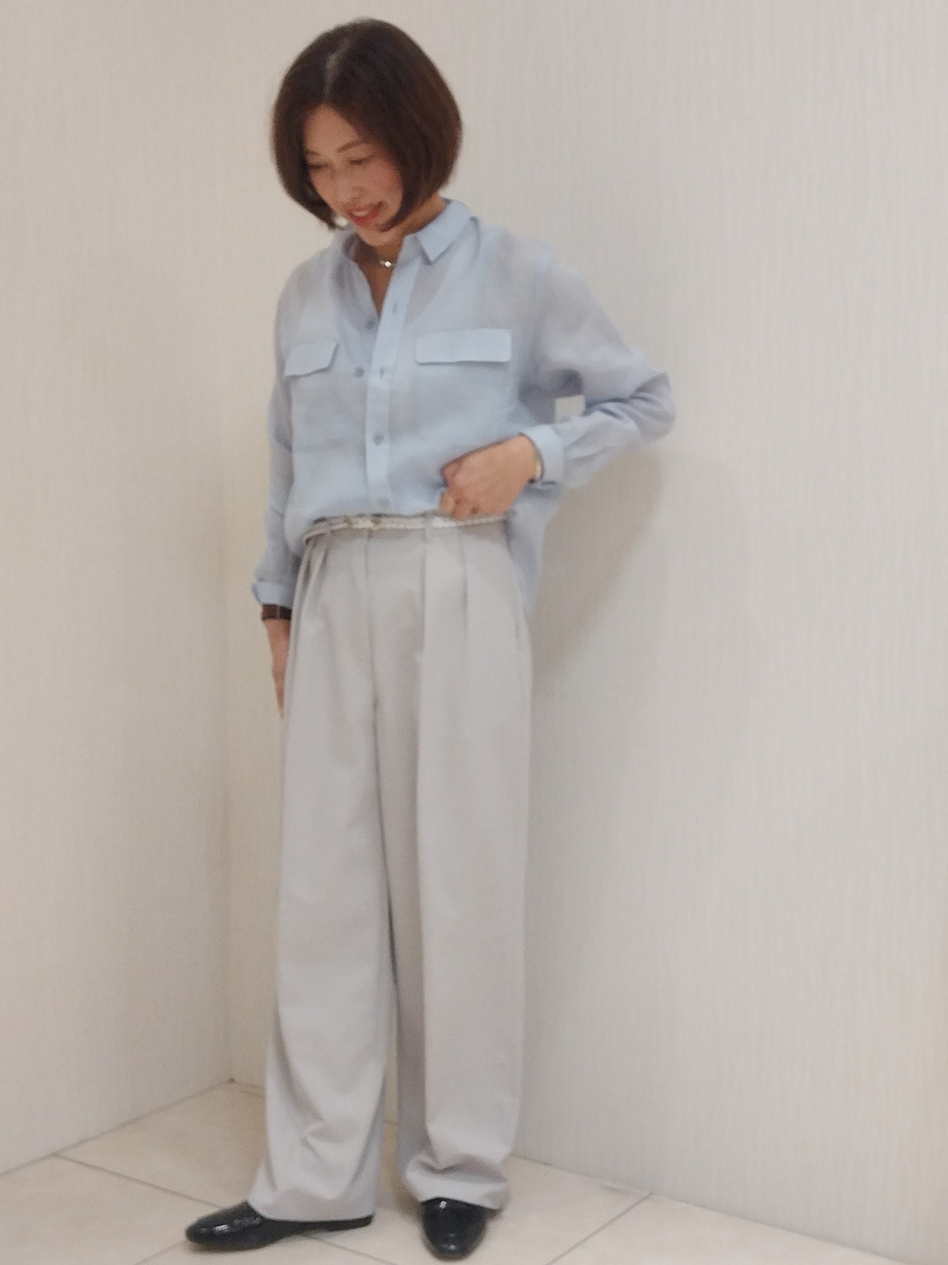 u&minus;macoさんの「UNTITLED｜【古畑星夏さん着用/接触冷感】ドライタッチシャツ」を使ったコーディネート