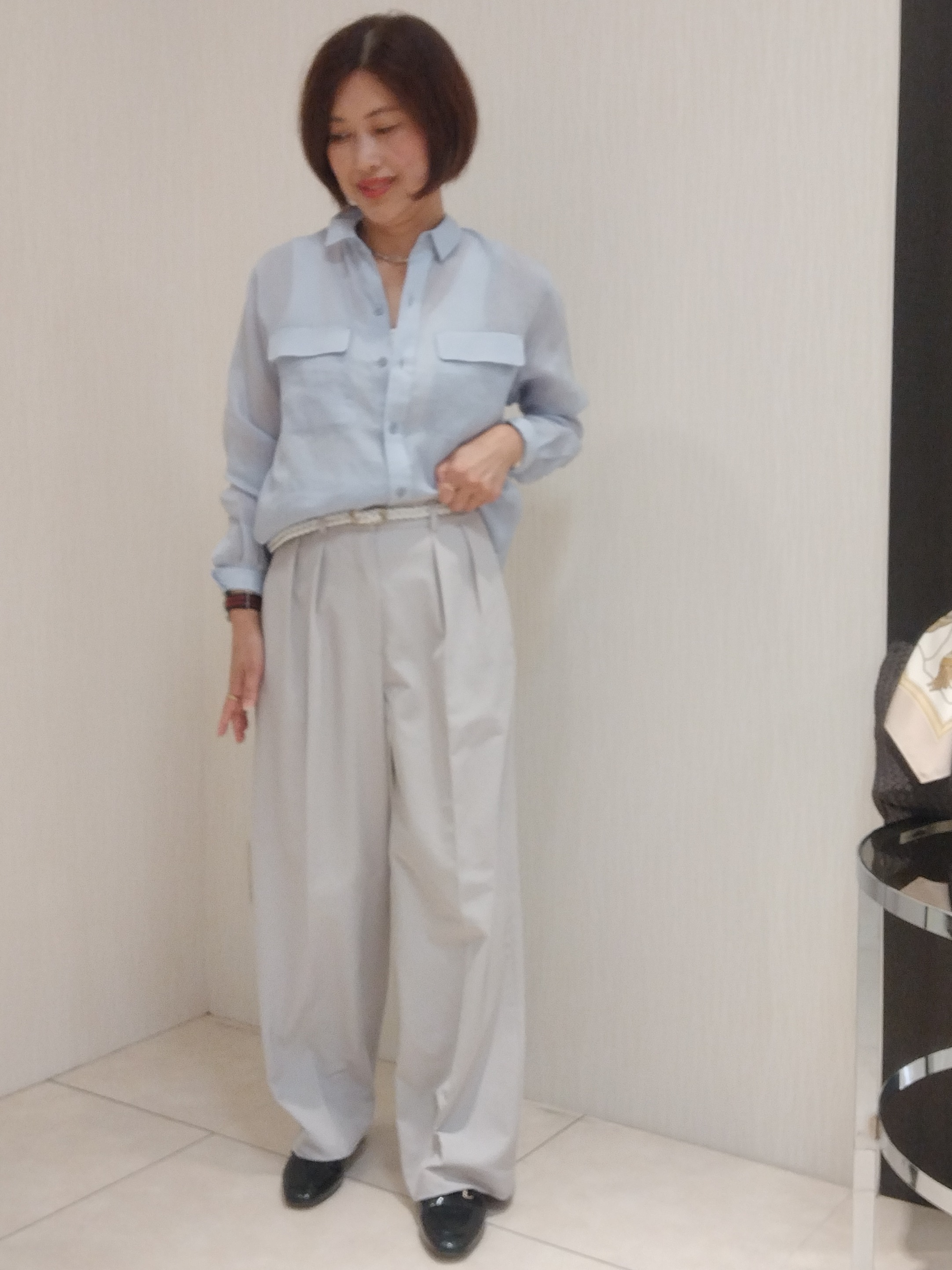 u&minus;macoさんの「UNTITLED｜【古畑星夏さん着用/接触冷感】ドライタッチシャツ」を使ったコーディネート