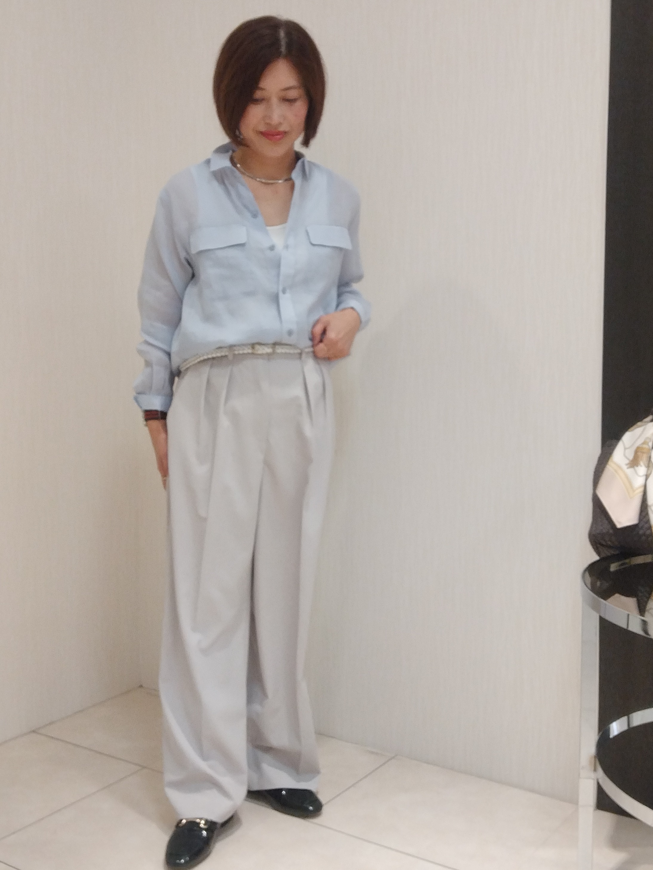 u&minus;macoさんの「UNTITLED｜【古畑星夏さん着用/接触冷感】ドライタッチシャツ」を使ったコーディネート