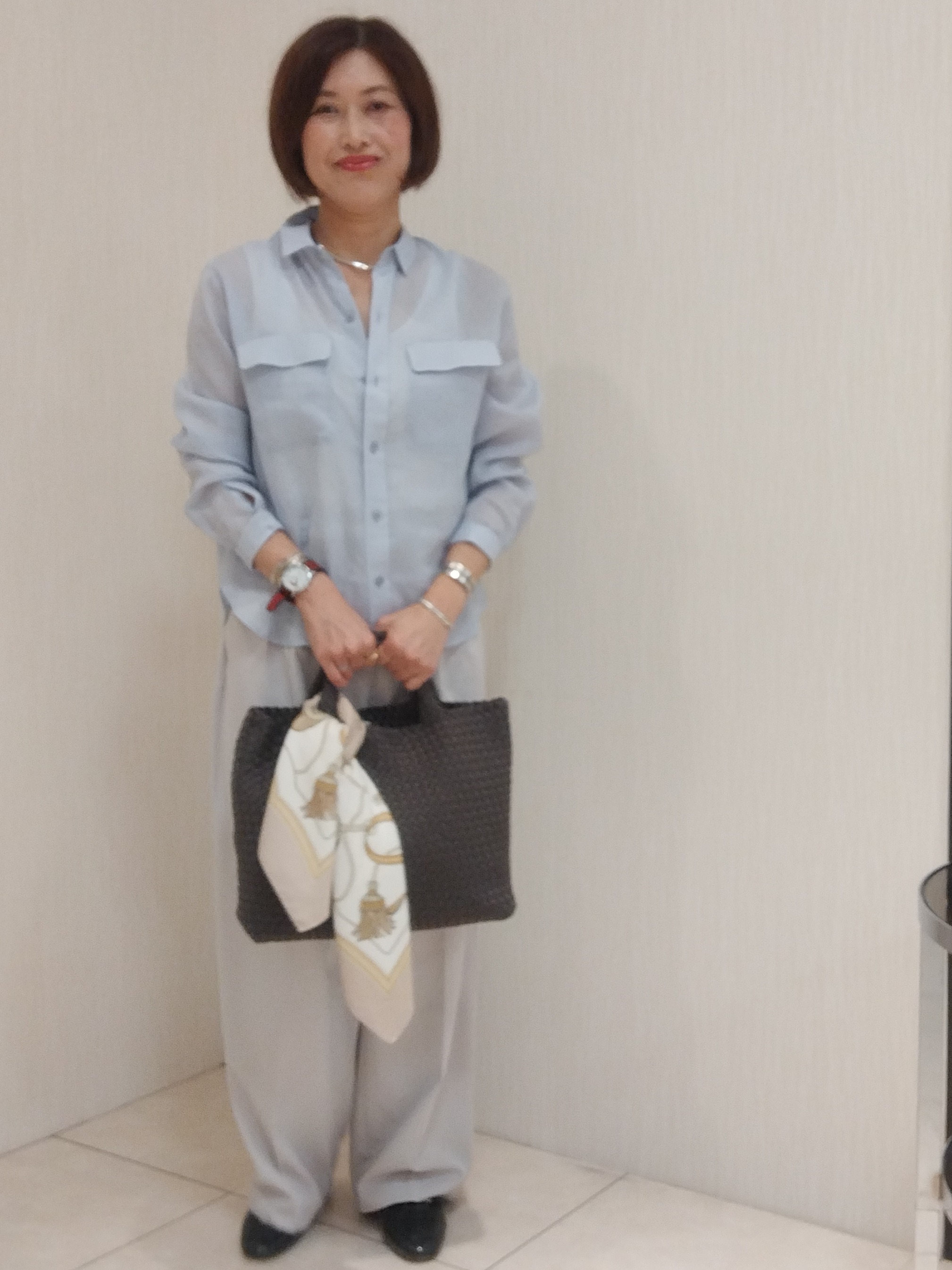 u&minus;macoさんの「UNTITLED｜【古畑星夏さん着用/接触冷感】ドライタッチシャツ」を使ったコーディネート
