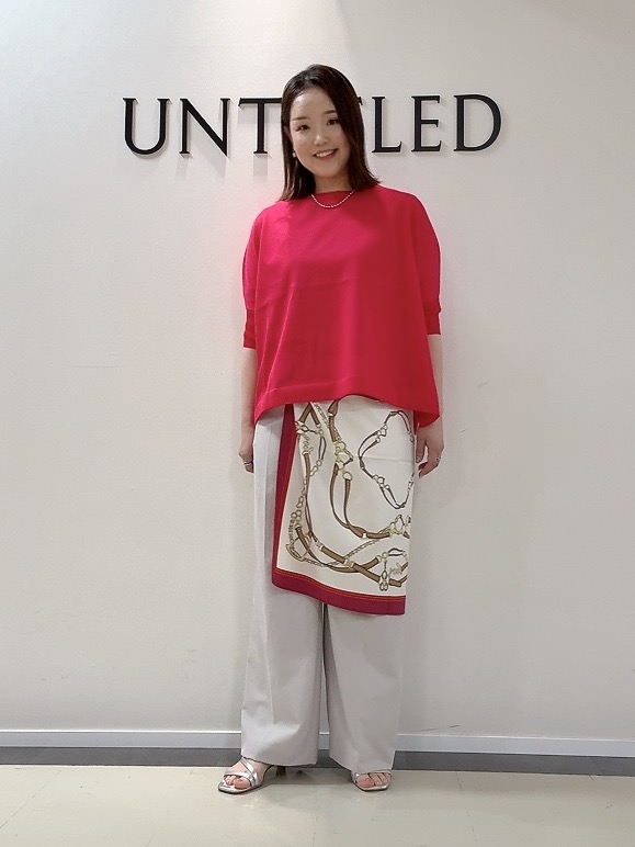 YUIさんの「UNTITLED｜【アンサンブル可/洗える】シアーレーヨンニット」を使ったコーディネート