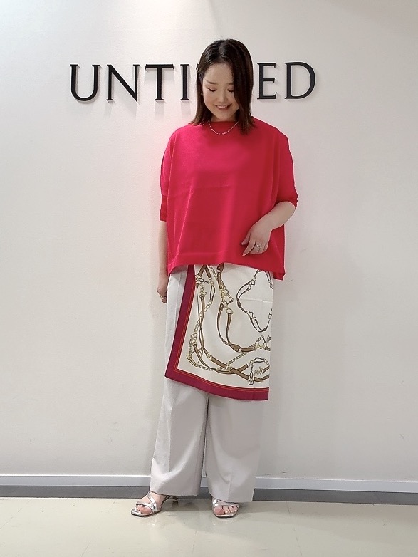 YUIさんの「UNTITLED｜【アンサンブル可/洗える】シアーレーヨンニット」を使ったコーディネート