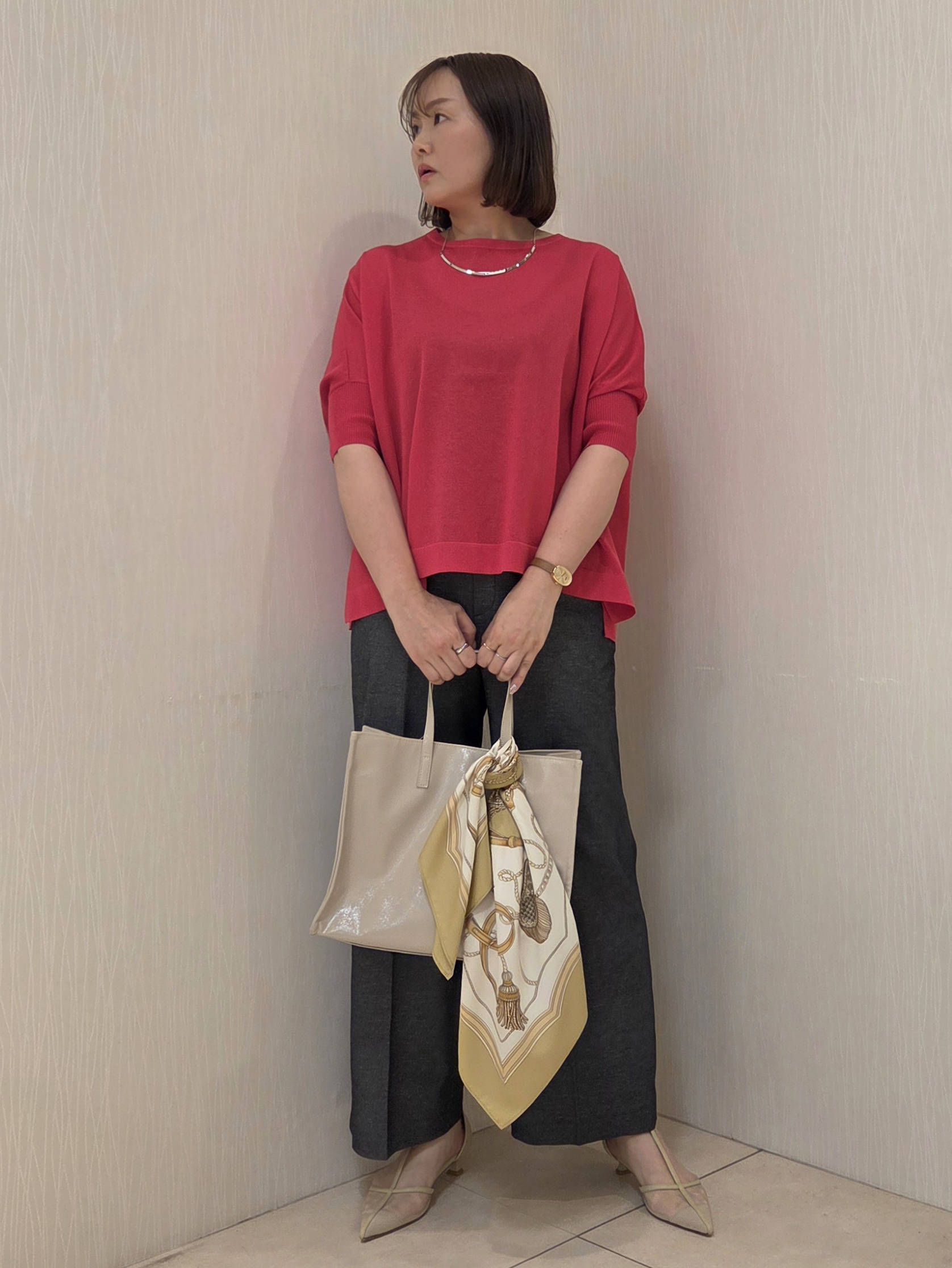 naokoさんの「UNTITLED｜【アンサンブル可/洗える】シアーレーヨンニット」を使ったコーディネート