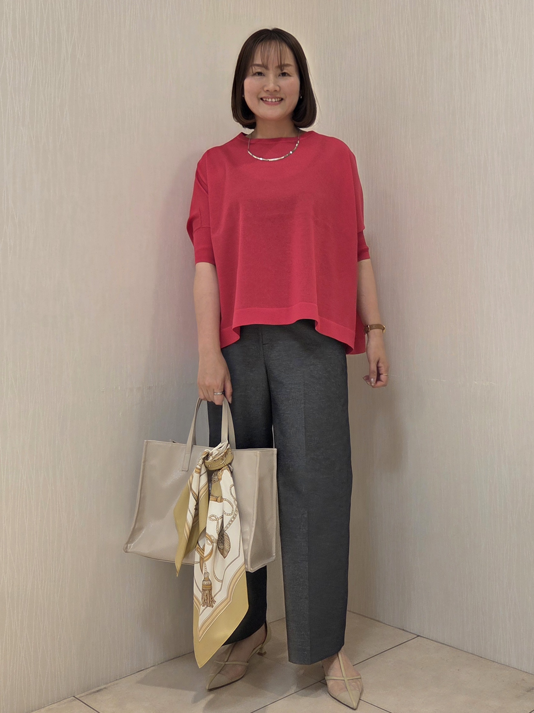 naokoさんの「UNTITLED｜【アンサンブル可/洗える】シアーレーヨンニット」を使ったコーディネート