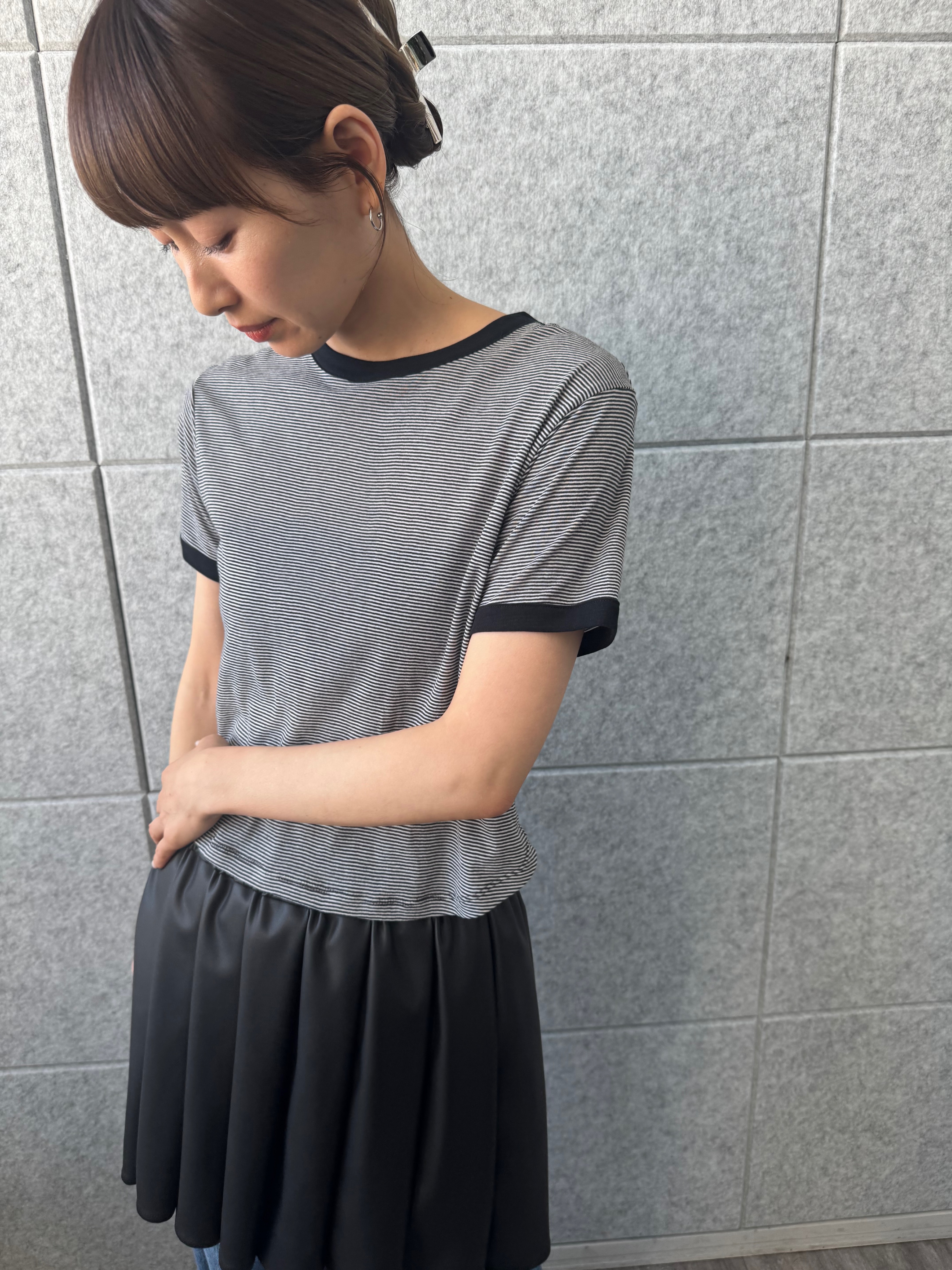 designer yukaさんの「CODE A｜sheer ringer tee」を使ったコーディネート