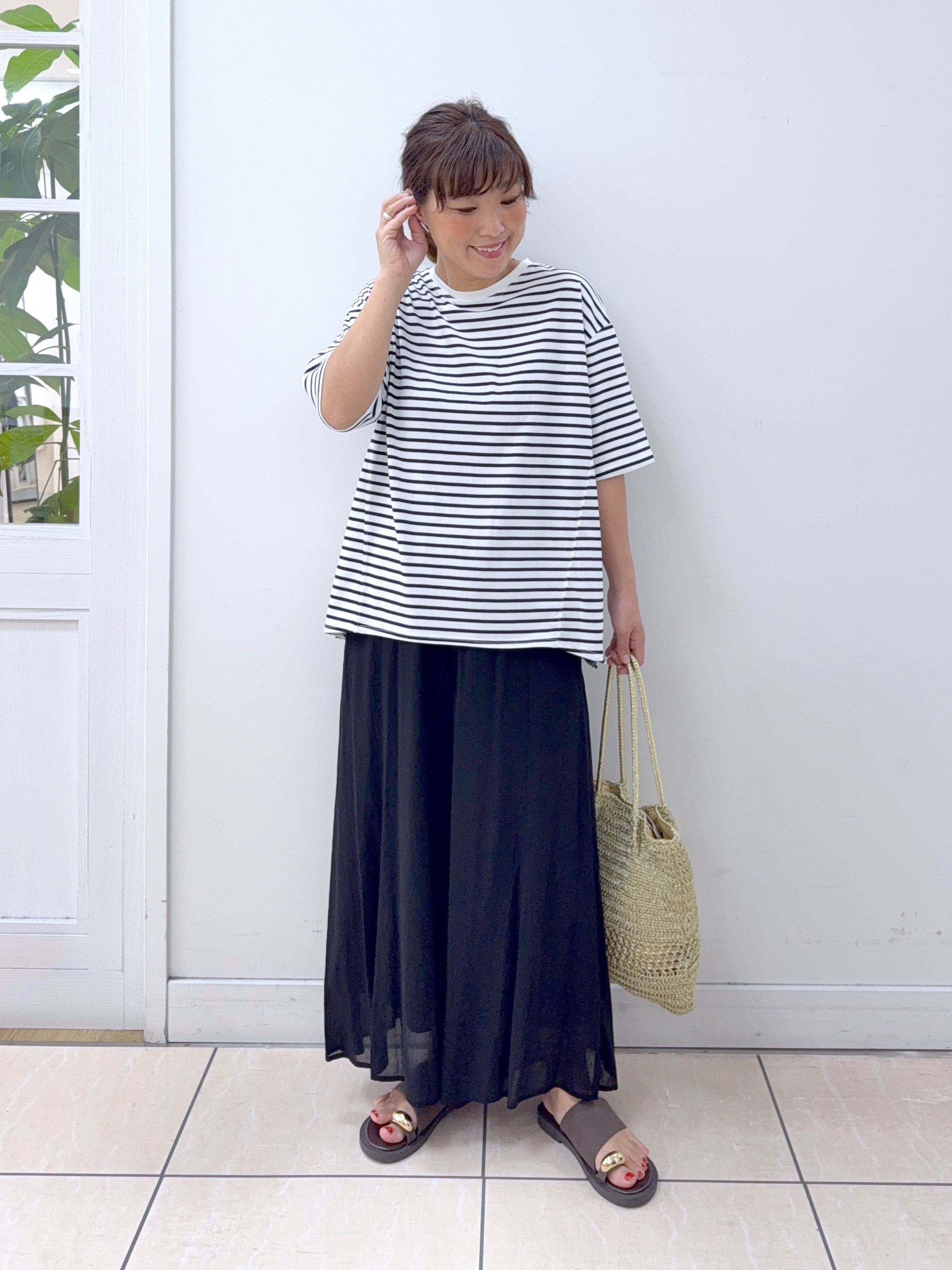 Osawaさんの「Dessin｜【洗える】ペーパー混ニットベスト」を使ったコーディネート
