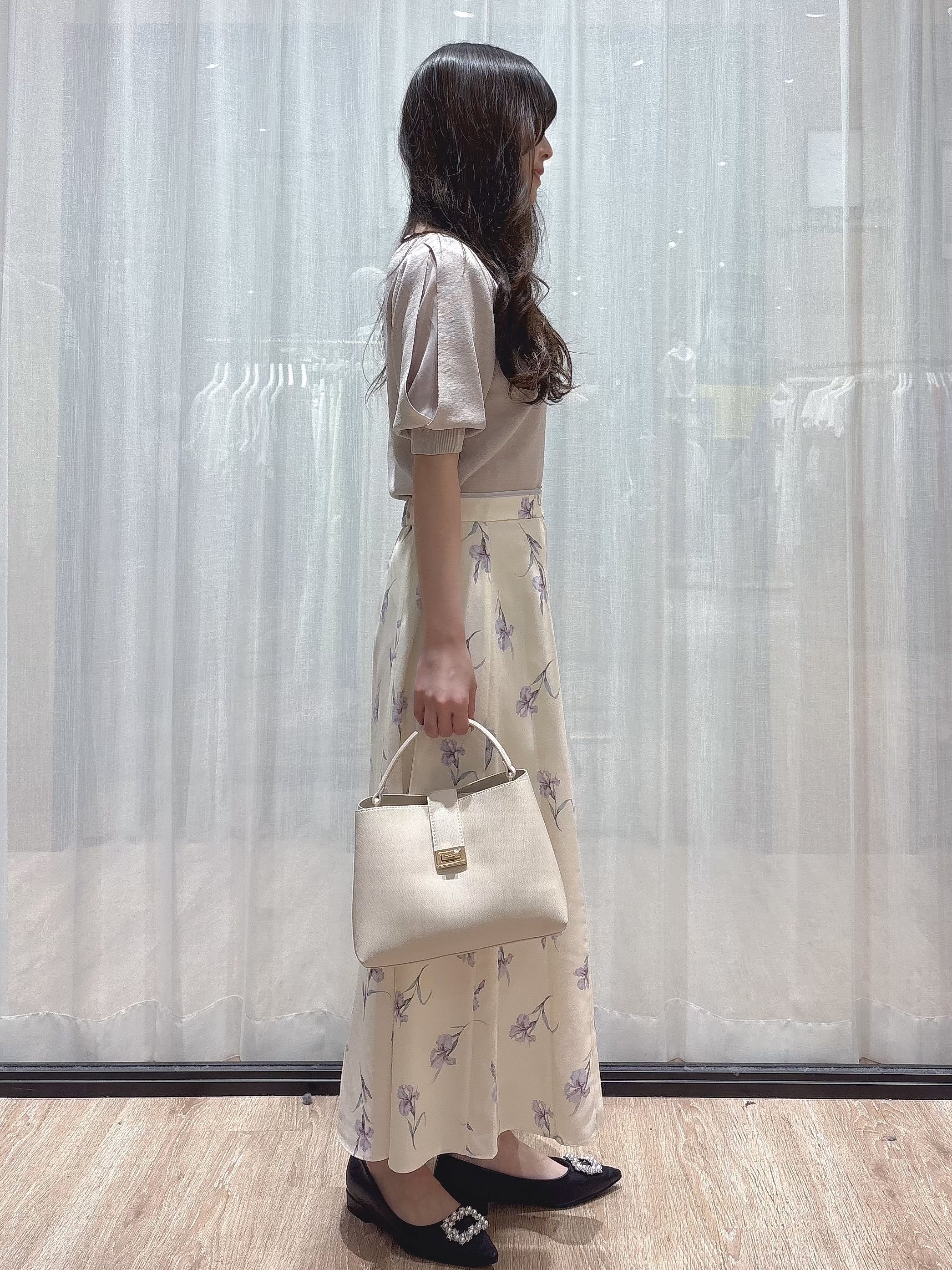 ぞうげさんの「OPAQUE.CLIP｜【接触冷感／UVケア】クールタッチラップスリーブニット《洗濯機OK／XS～3L／9col》」を使ったコーディネート