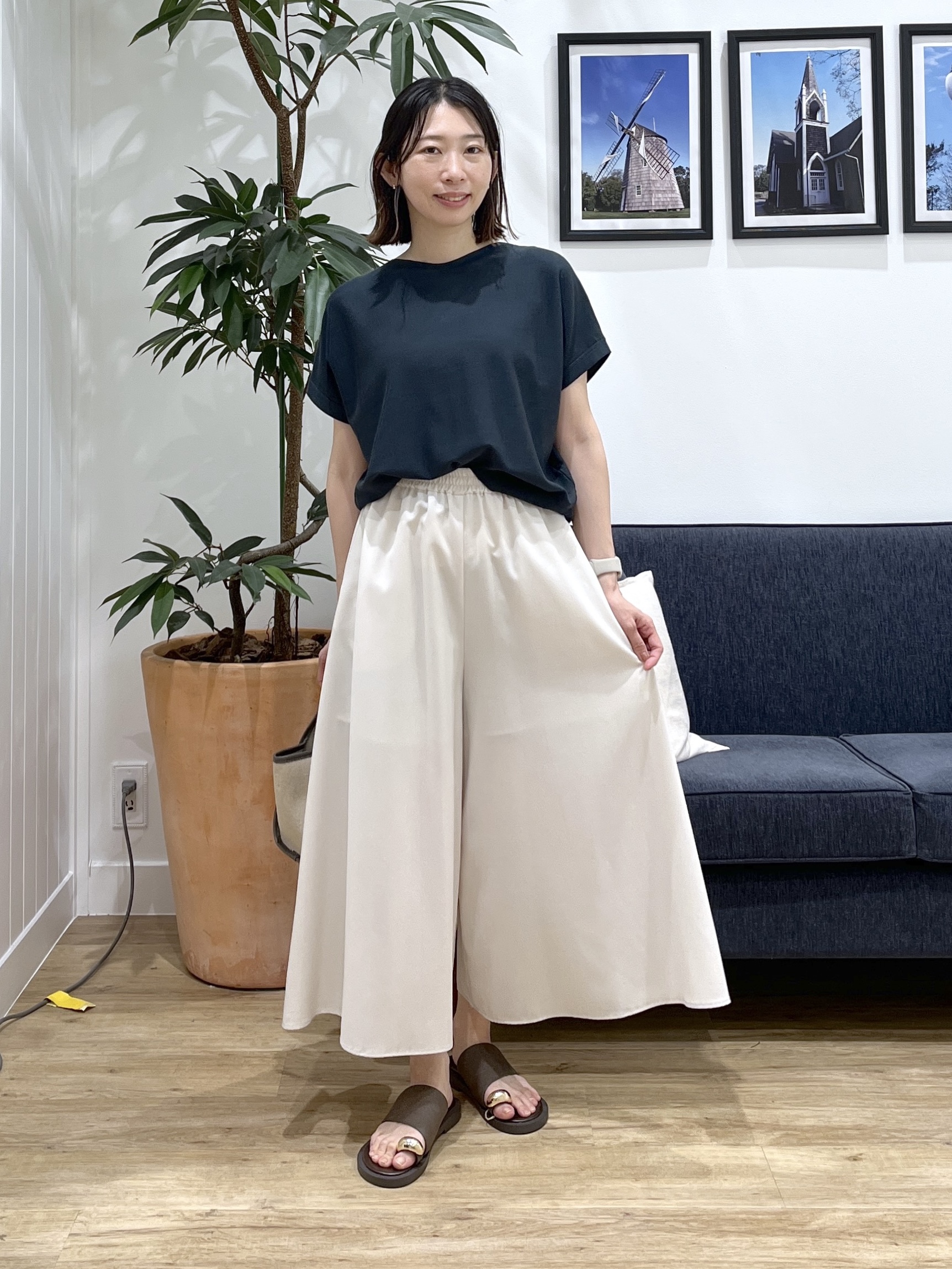 canaさんの「Dessin｜【洗える】後ろボタンフレンチスリーブニット」を使ったコーディネート