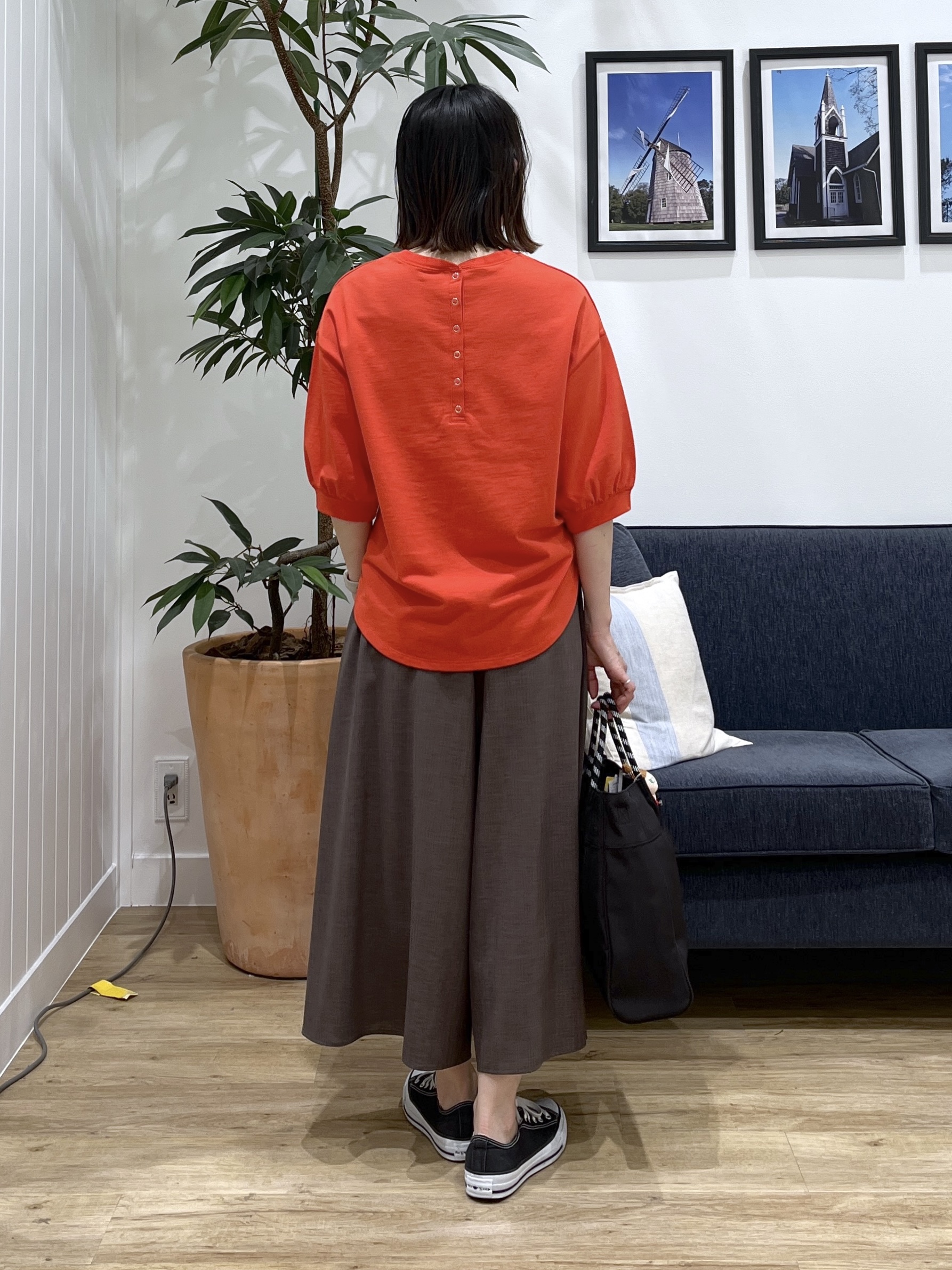 canaさんの「Dessin｜【360度可愛い】バックヘンリーカットソー5分袖」を使ったコーディネート