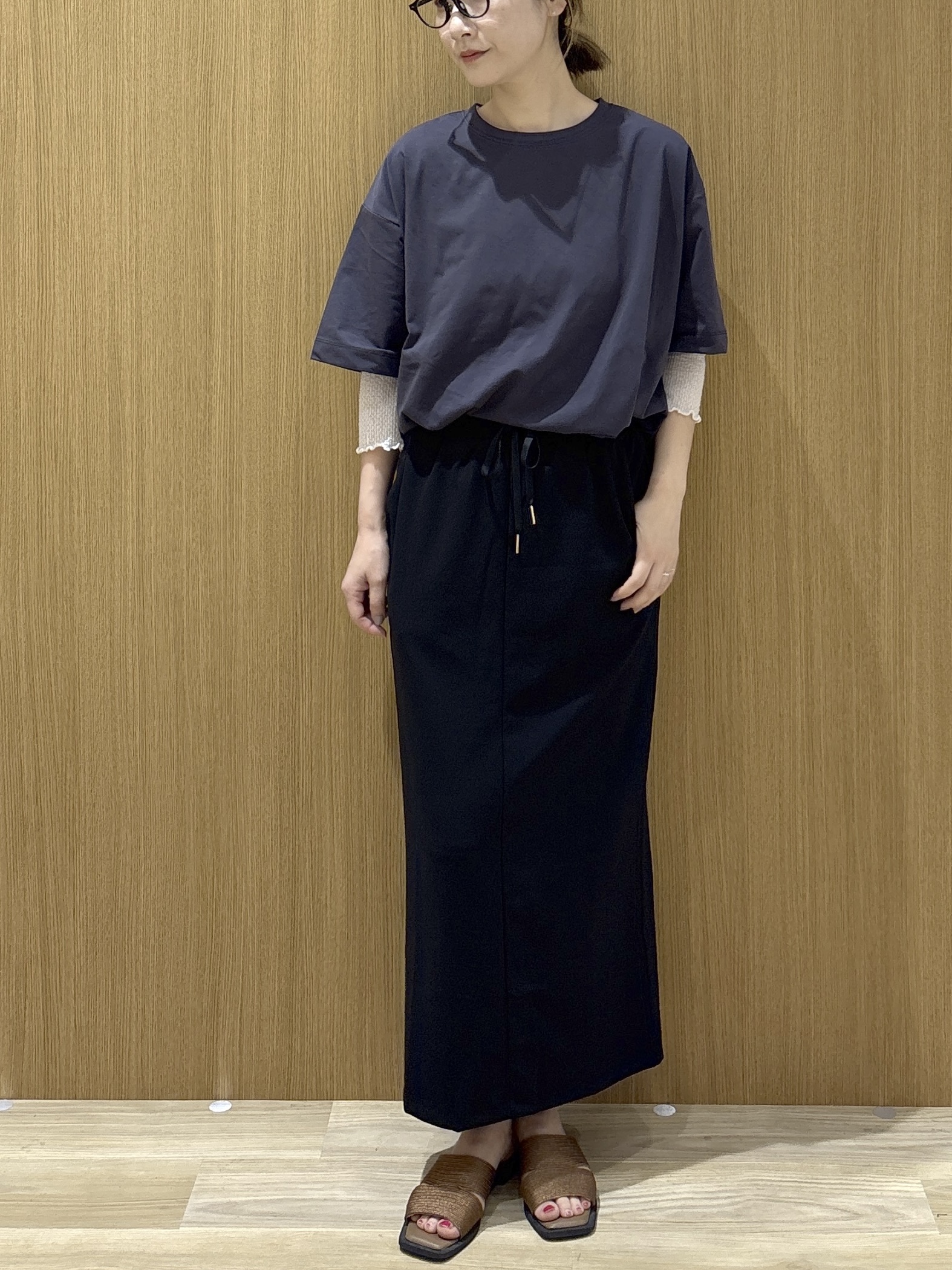 たけねぇさんの「OPAQUE.CLIP｜【接触冷感】リラクシーカットソー《洗濯機OK》」を使ったコーディネート