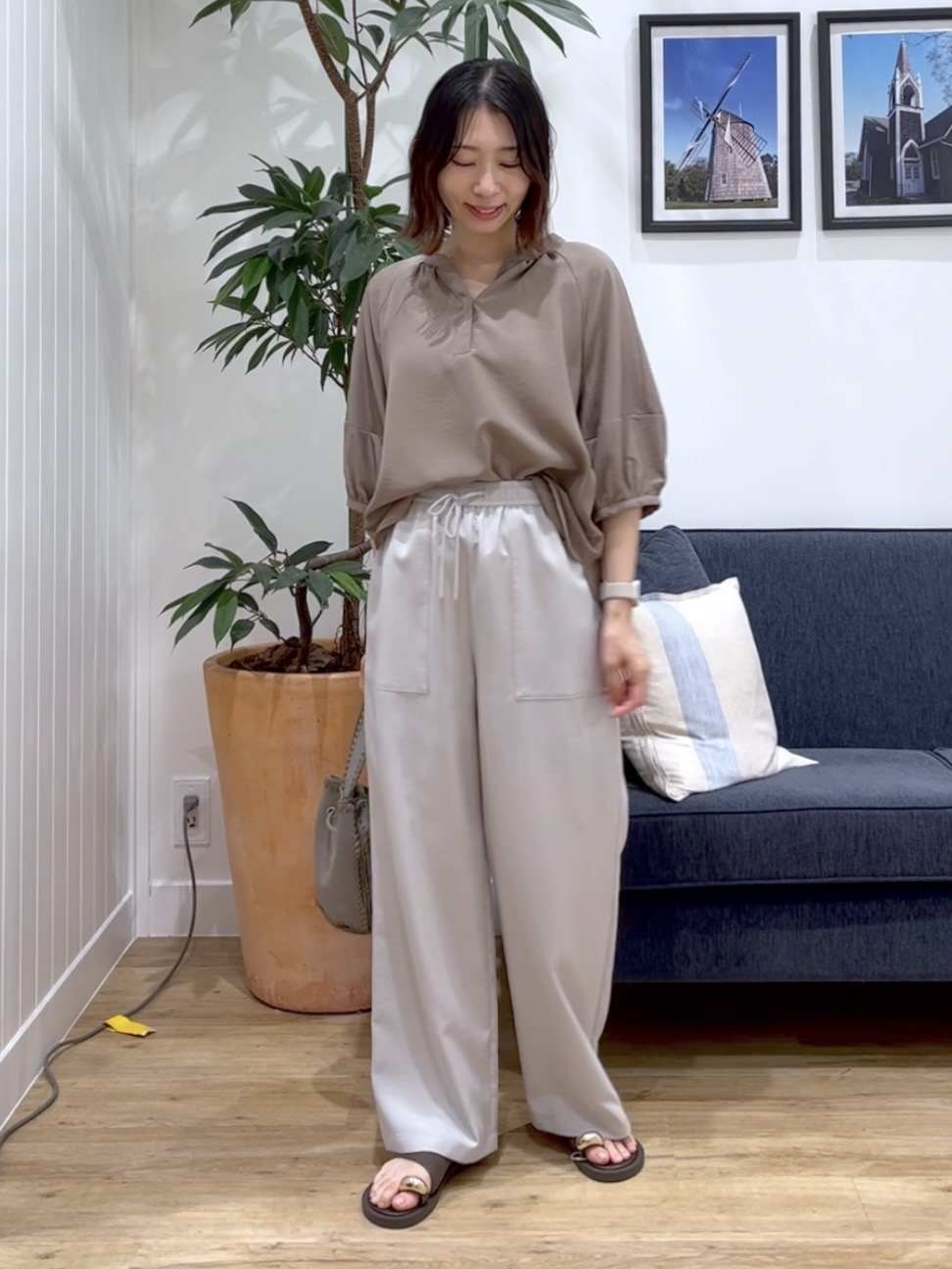 canaさんの「Dessin｜【洗える】スキッパーライトブラウス」を使ったコーディネート