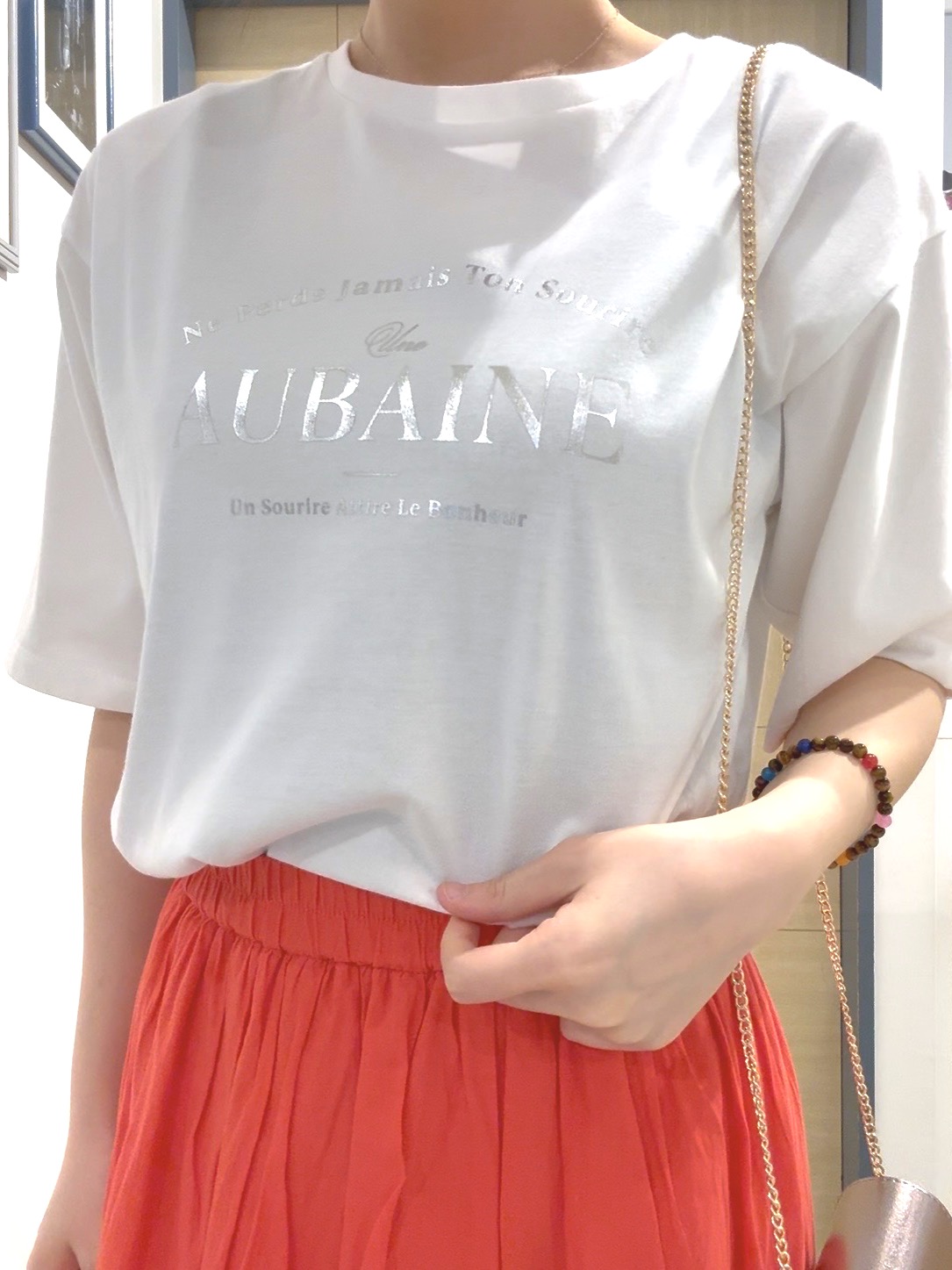 さあやさんの「grove｜【UVカット/接触冷感】プリントアソート5分袖Tシャツ」を使ったコーディネート