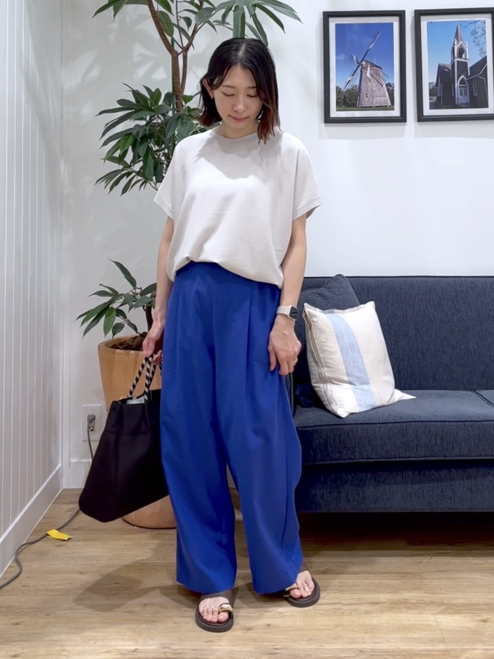canaさんの「Dessin｜【洗える】後ろボタンフレンチスリーブニット」を使ったコーディネート