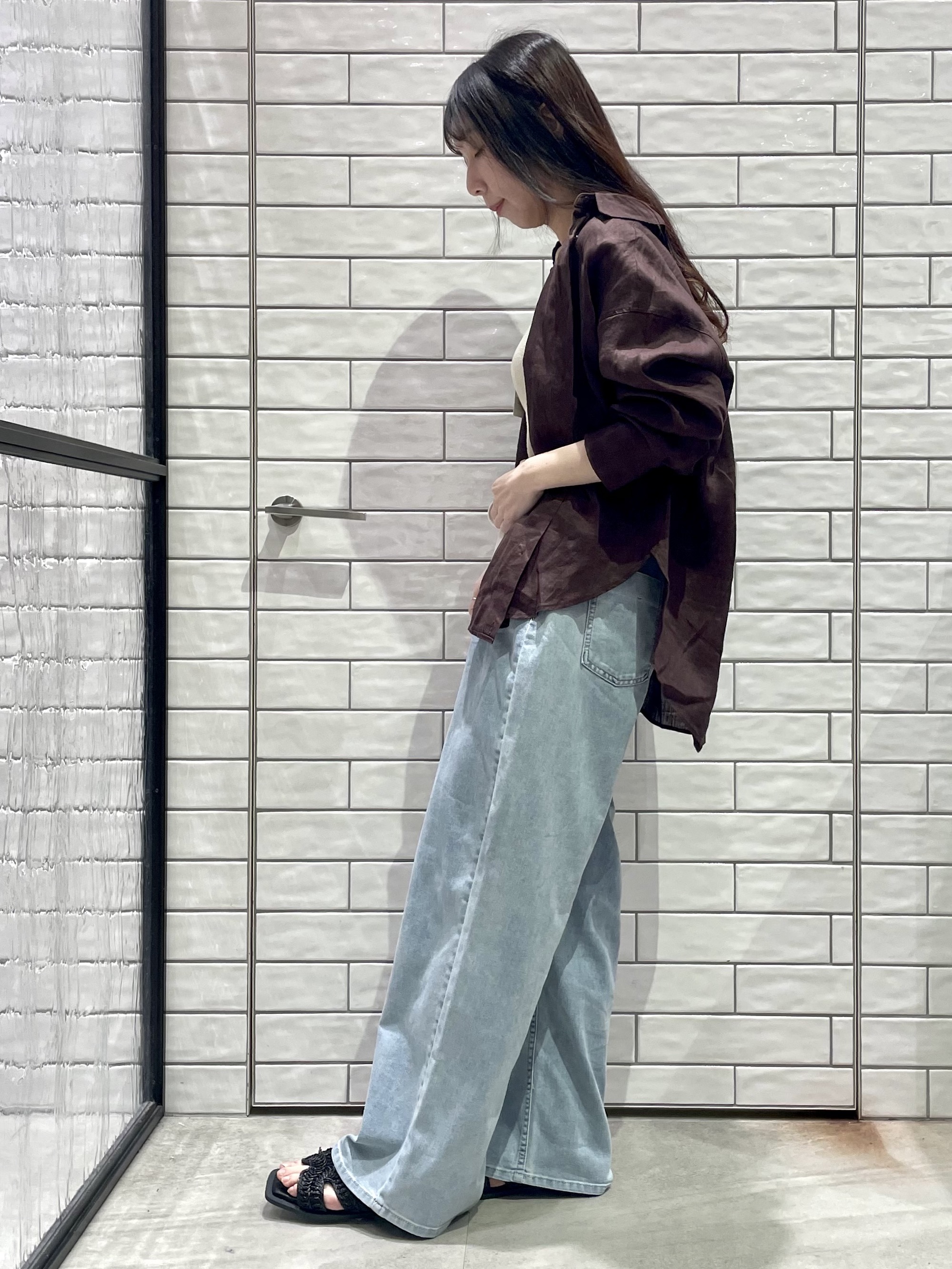 ayakaさんの「OPAQUE.CLIP｜フレンチリネンシャツ／カシュクール【洗濯機OK】《5col》」を使ったコーディネート