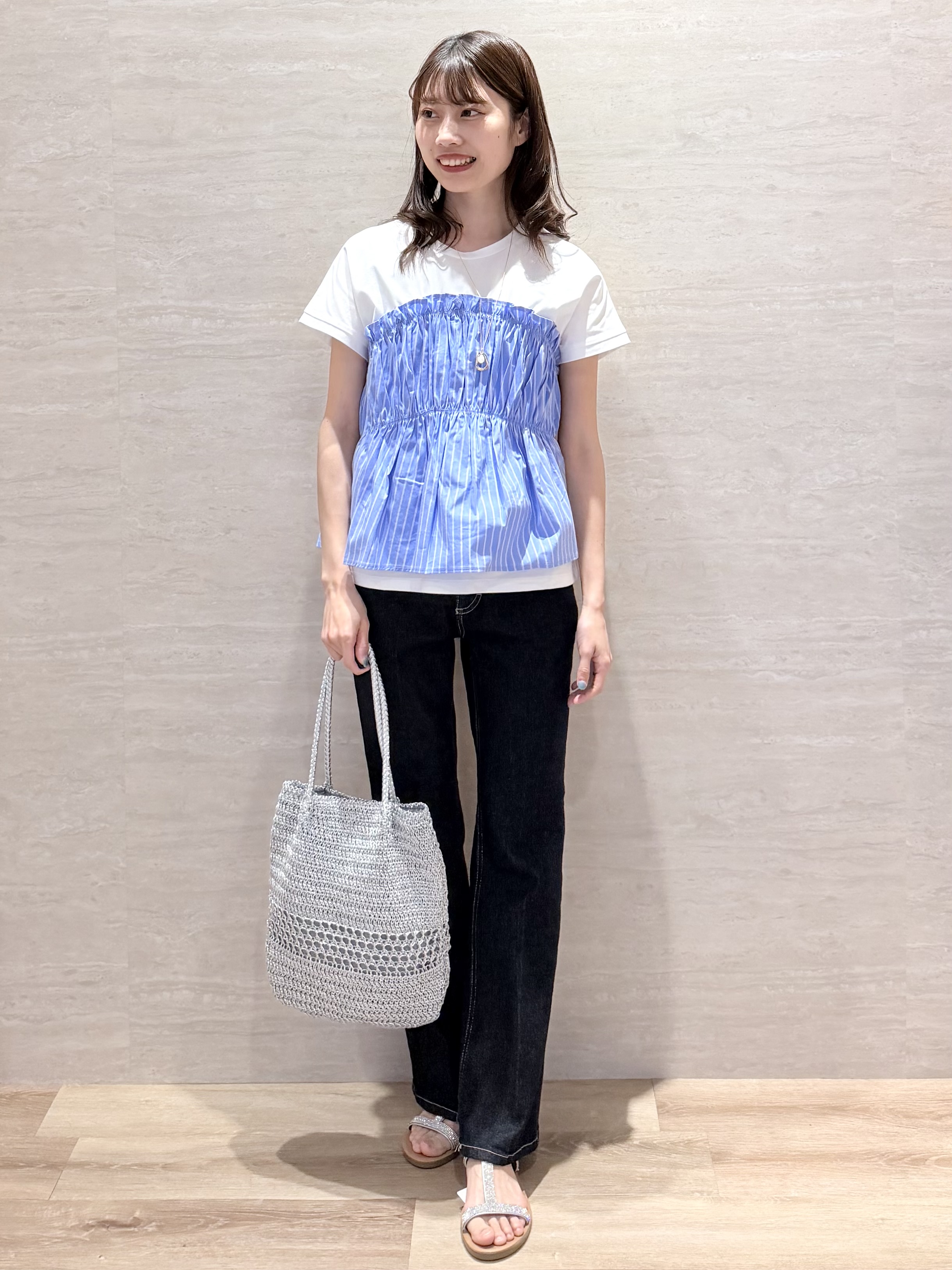 Hinaさんの「OPAQUE.CLIP｜ビスチェドッキングTシャツ【洗濯機OK】」を使ったコーディネート