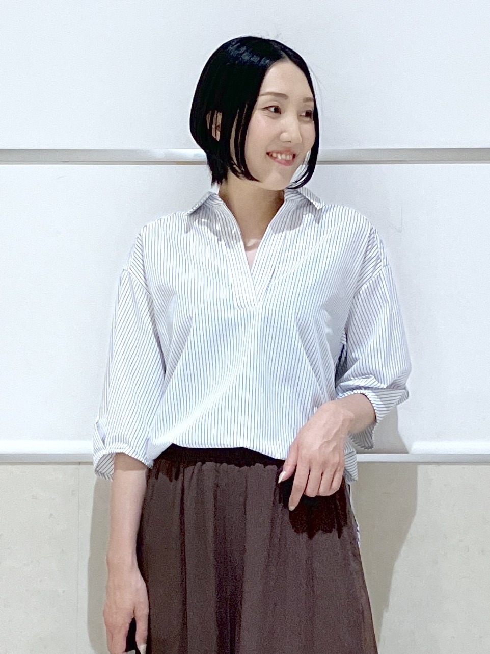 eriko さんの「Dessin｜【洗える】スキッパーシャツブラウス」を使ったコーディネート