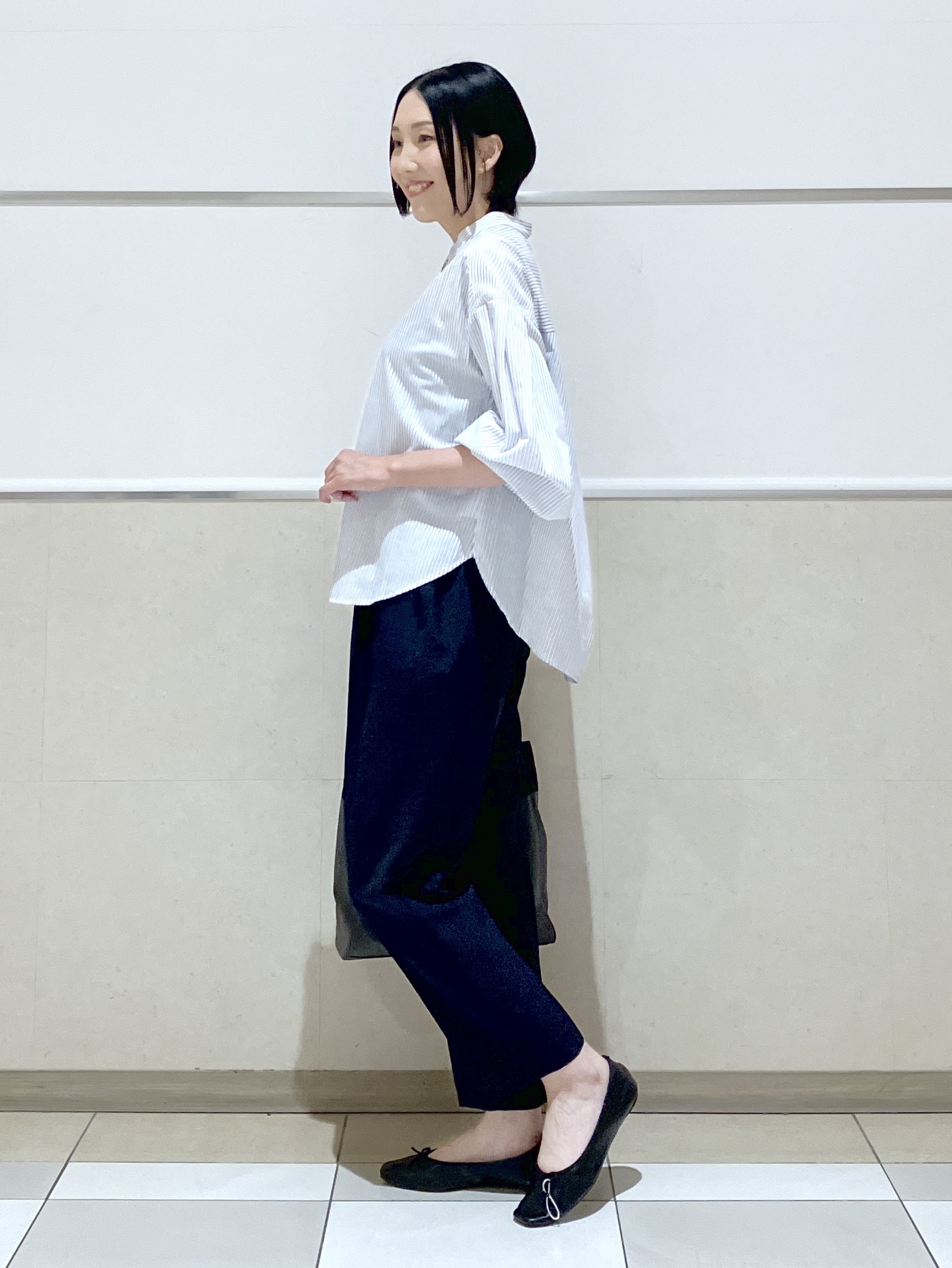 eriko さんの「Dessin｜【洗える】バルーンスリーブバンドカラーシャツ」を使ったコーディネート