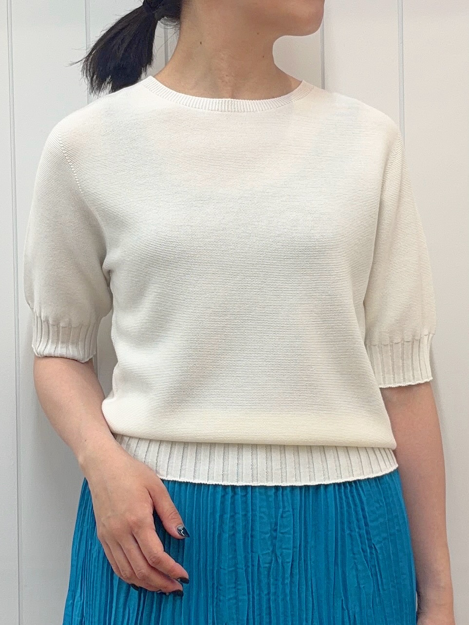 Mayaさんの「Dessin｜【洗える】ワイドリブ使いコンパクトニット」を使ったコーディネート