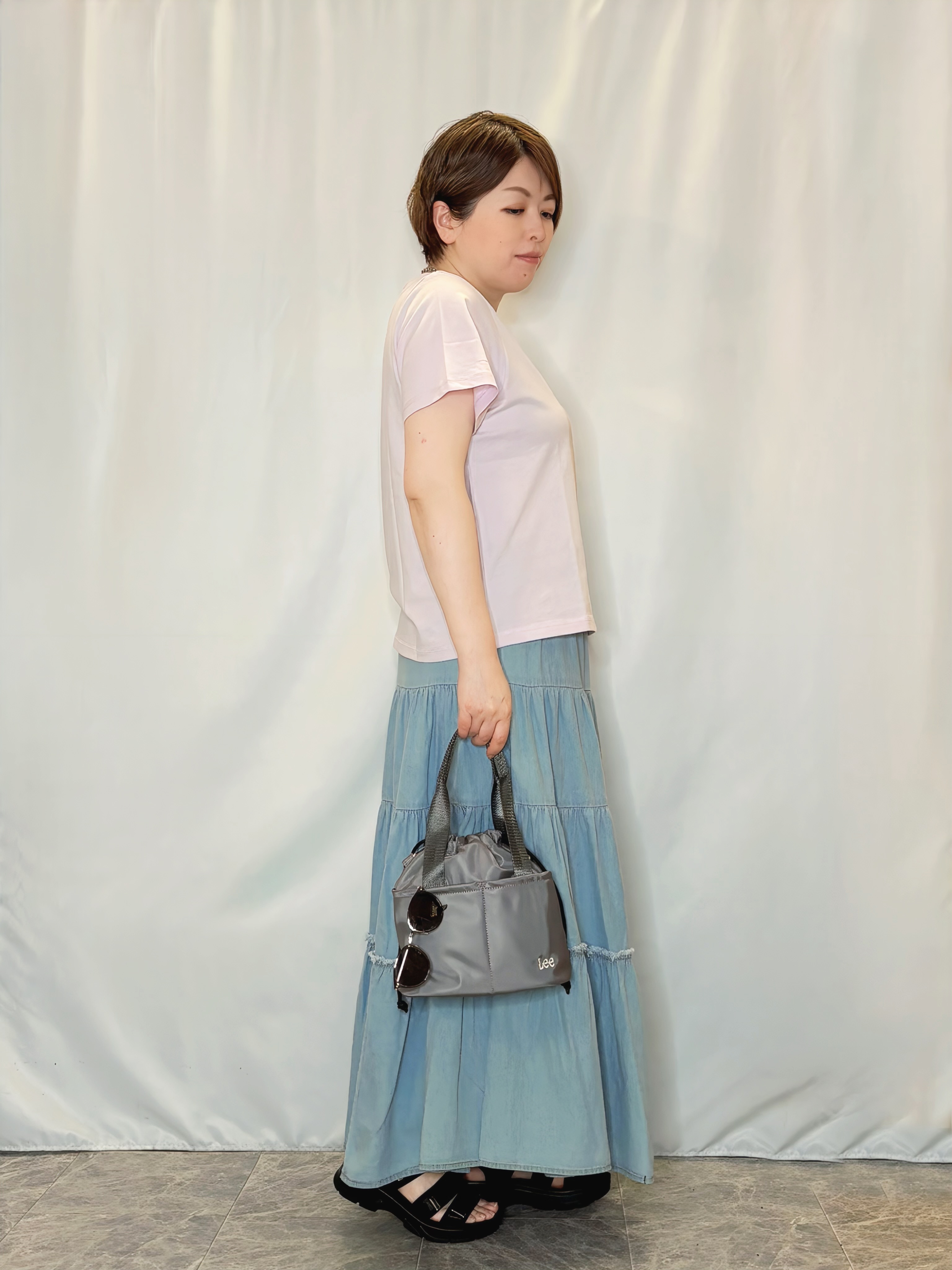 たみさんの「SHOO･LA･RUE｜【S-LL/プチプラ/柄が選べる】上品プリントTシャツ」を使ったコーディネート