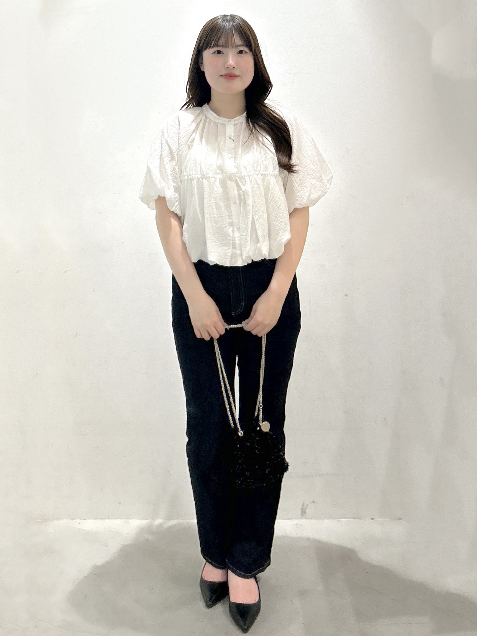 sayaさんの「OPAQUE.CLIP｜バルーンデザインブラウス【洗濯機OK】」を使ったコーディネート