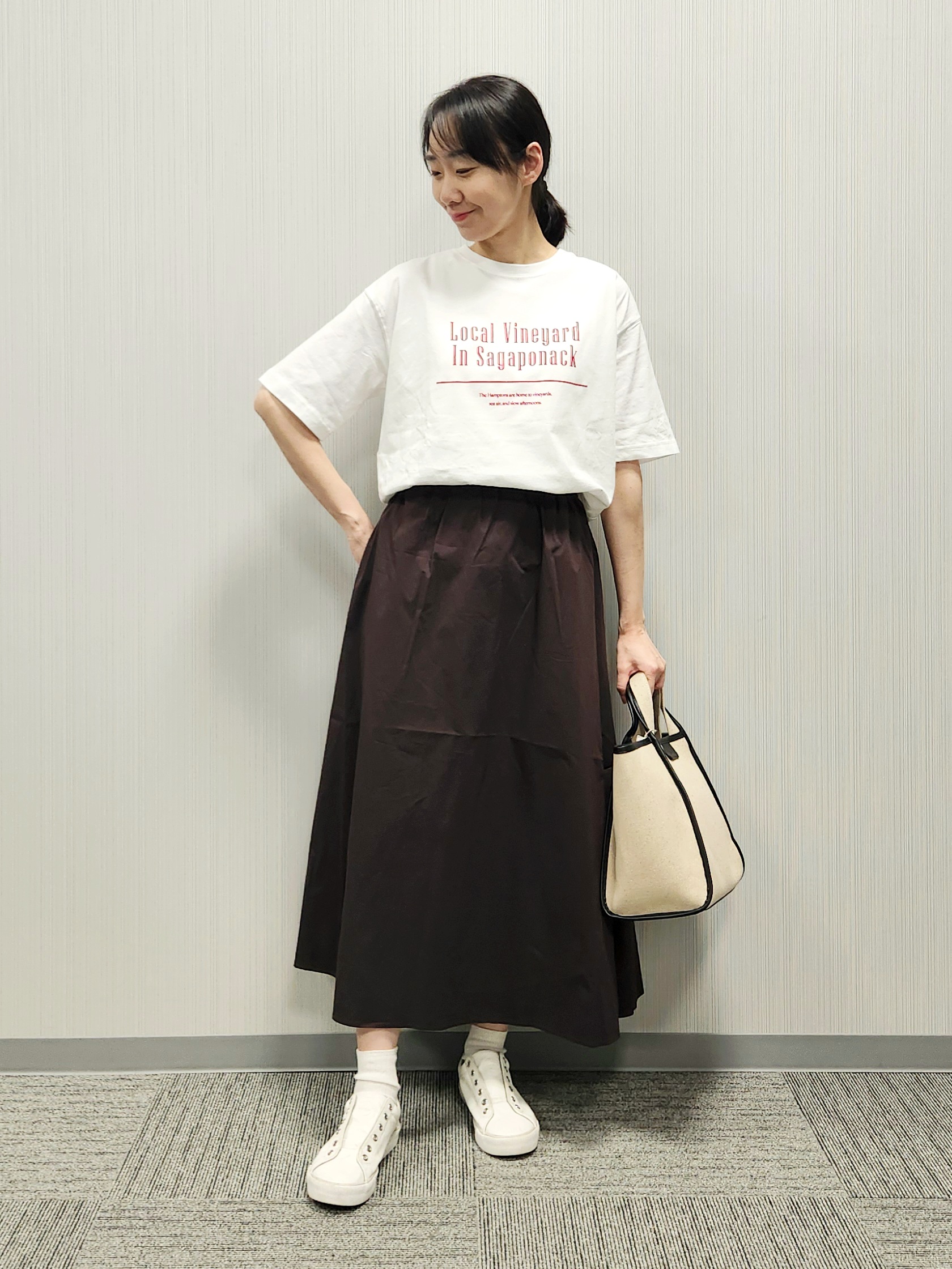 naraさんの「Dessin｜【洗える】オーガニックコットンロゴTシャツ」を使ったコーディネート