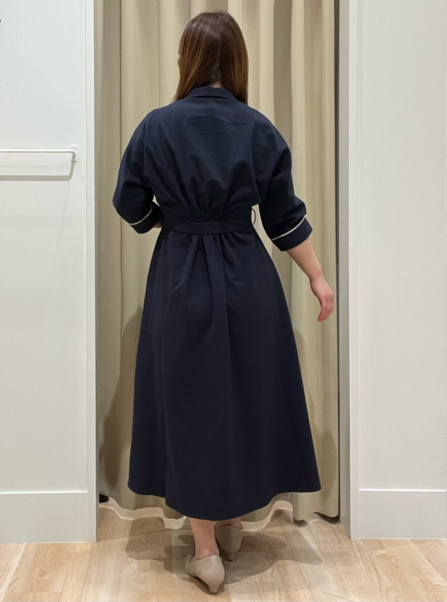たまさんの「grove｜【美シルエット】ウエストタック配色ワンピース」を使ったコーディネート