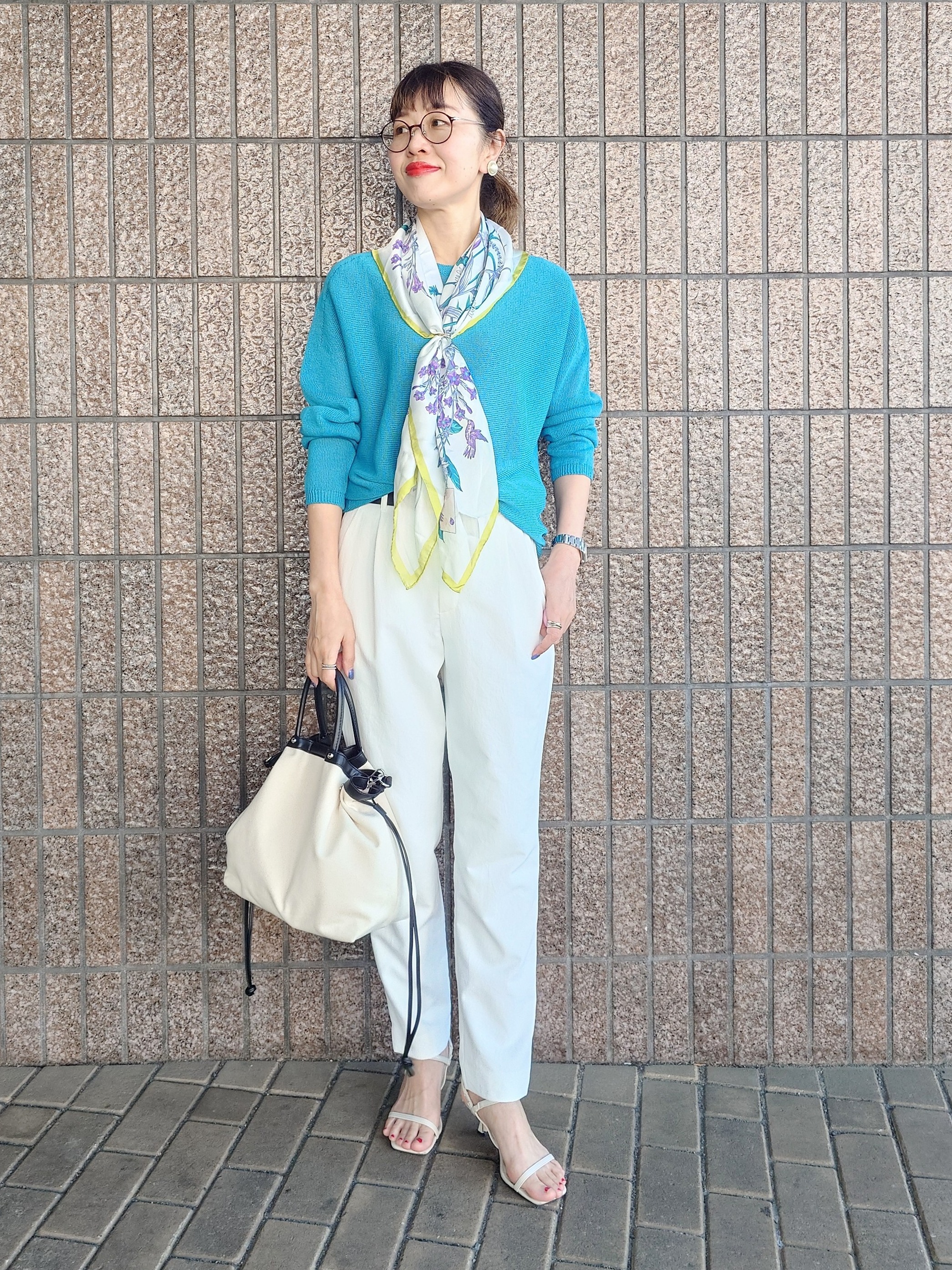 MUTSUKOさんの「UNTITLED｜【8色展開/程よい透け感】ドライタッチボートネックニット」を使ったコーディネート