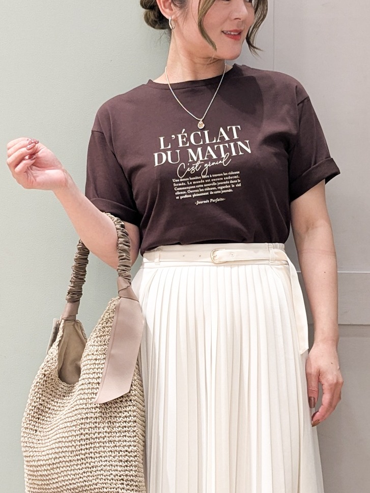kuwawaさんの「grove｜【UVカット/接触冷感】プリントアソート5分袖Tシャツ」を使ったコーディネート