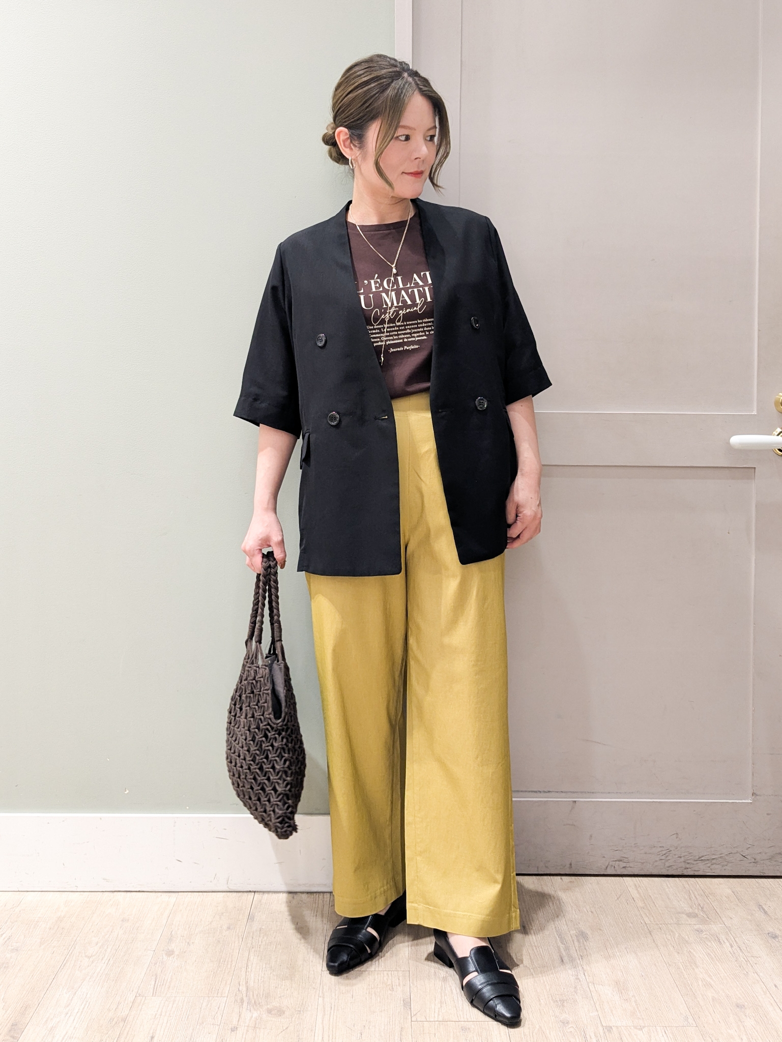 kuwawaさんの「grove｜【洗濯機OK/ひんやり】軽く羽織れるハーフスリーブジャケット」を使ったコーディネート