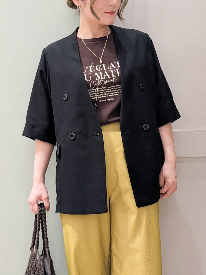 kuwawaさんの「grove｜【洗濯機OK/ひんやり】軽く羽織れるハーフスリーブジャケット」を使ったコーディネート