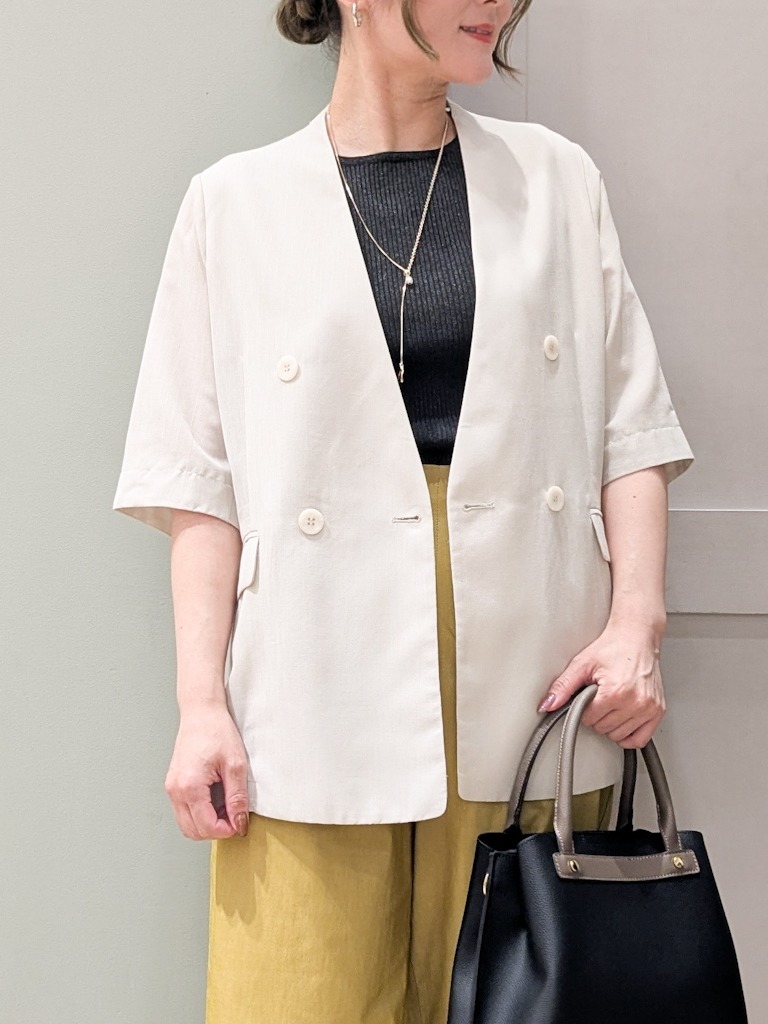 kuwawaさんの「grove｜【洗濯機OK/ひんやり】軽く羽織れるハーフスリーブジャケット」を使ったコーディネート
