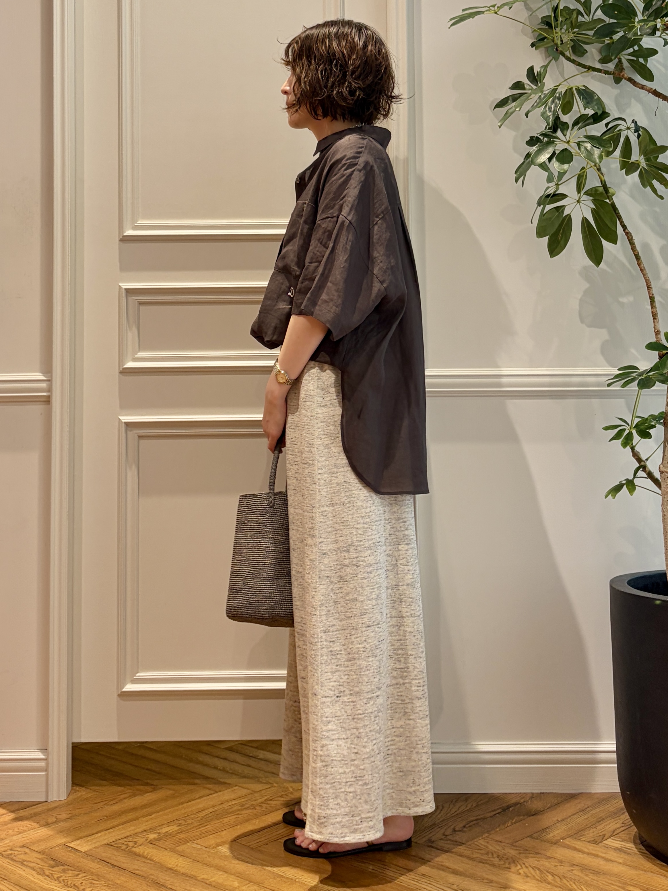 nakaoさんの「DRESSTERIOR｜【ウォッシャブル/セットアップ可】ウォッシャブルリネンウラケスカート」を使ったコーディネート