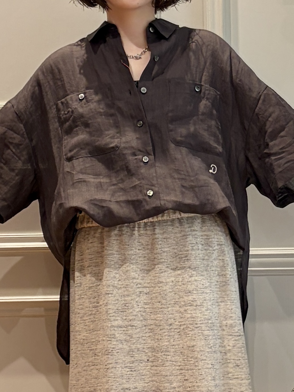 nakaoさんの「DRESSTERIOR｜【ウォッシャブル/セットアップ可】ウォッシャブルリネンウラケスカート」を使ったコーディネート