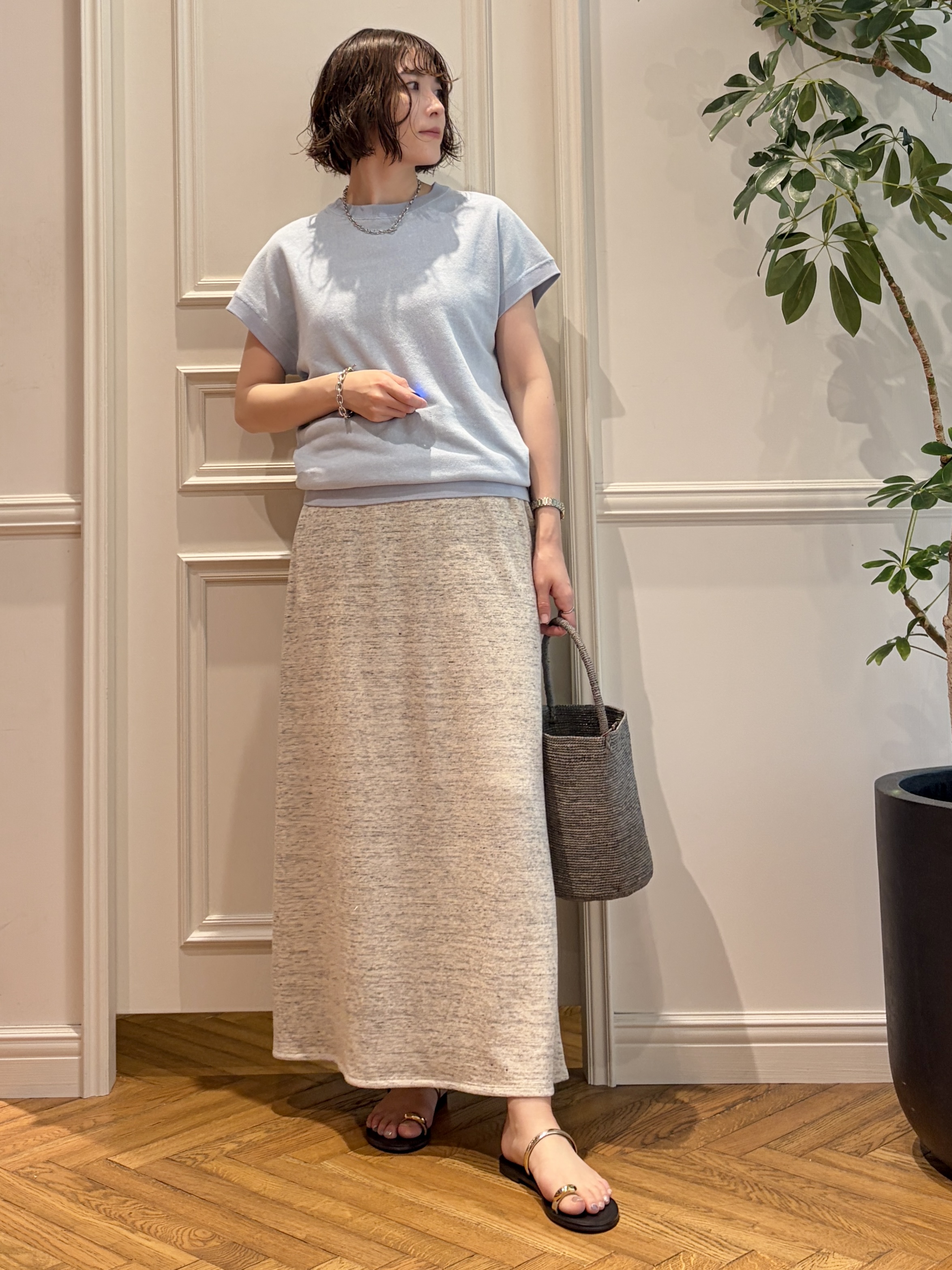 nakaoさんの「DRESSTERIOR｜【ウォッシャブル/セットアップ可】ウォッシャブルリネンウラケスカート」を使ったコーディネート