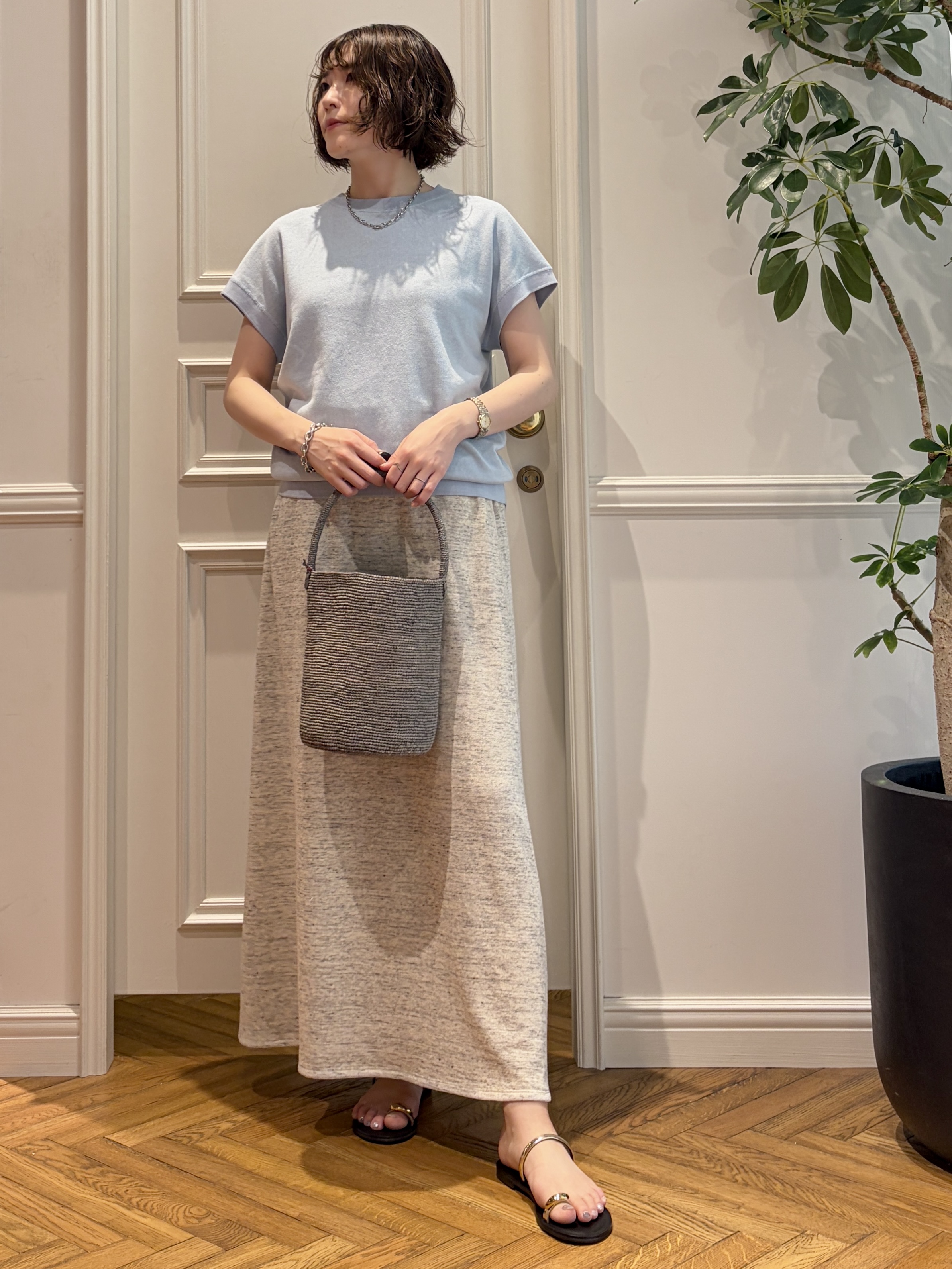 nakaoさんの「DRESSTERIOR｜【ウォッシャブル/セットアップ可】ウォッシャブルリネンウラケスカート」を使ったコーディネート