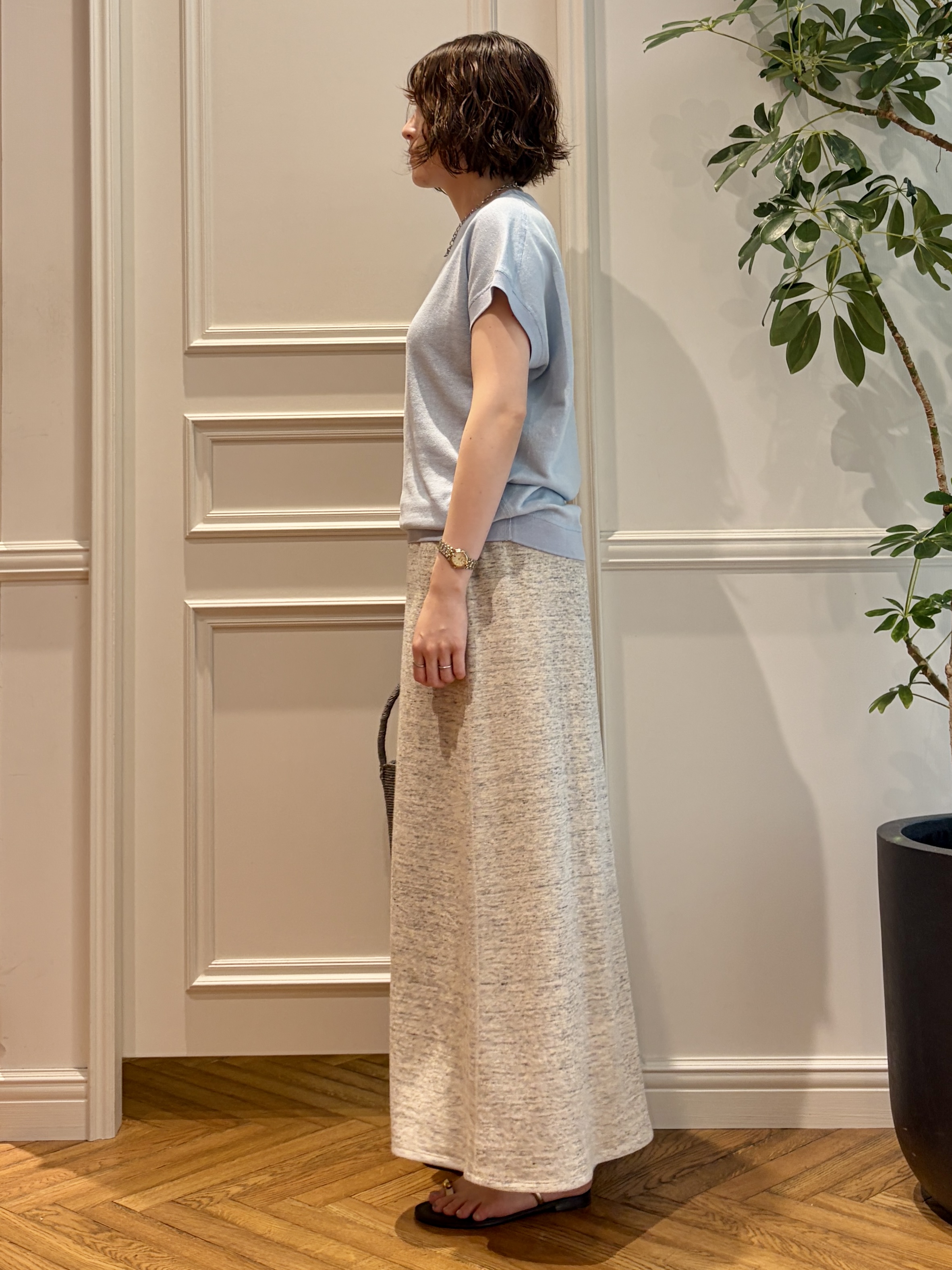 nakaoさんの「DRESSTERIOR｜【ウォッシャブル/セットアップ可】ウォッシャブルリネンウラケスカート」を使ったコーディネート