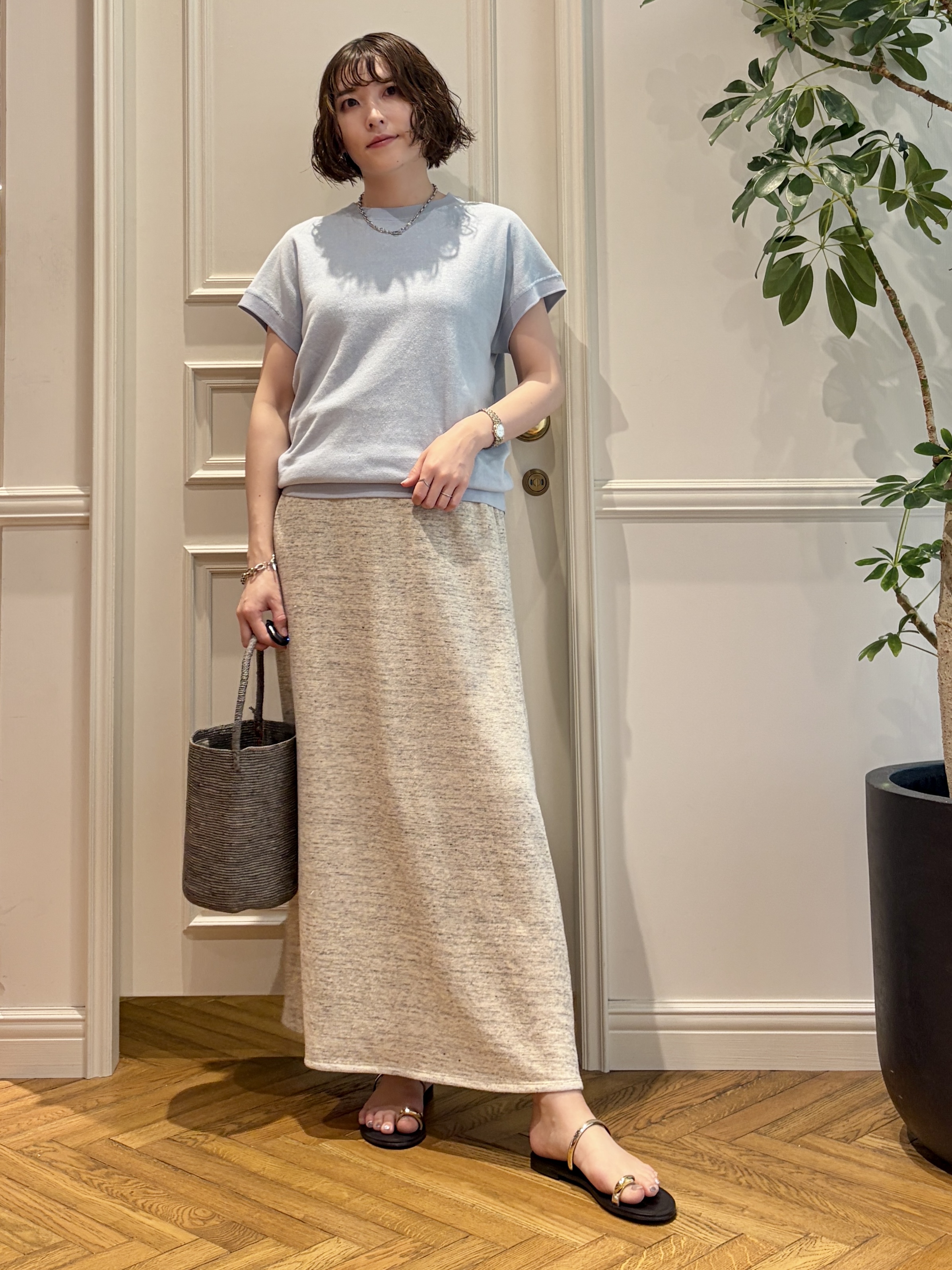 nakaoさんの「DRESSTERIOR｜【ウォッシャブル/セットアップ可】ウォッシャブルリネンウラケスカート」を使ったコーディネート