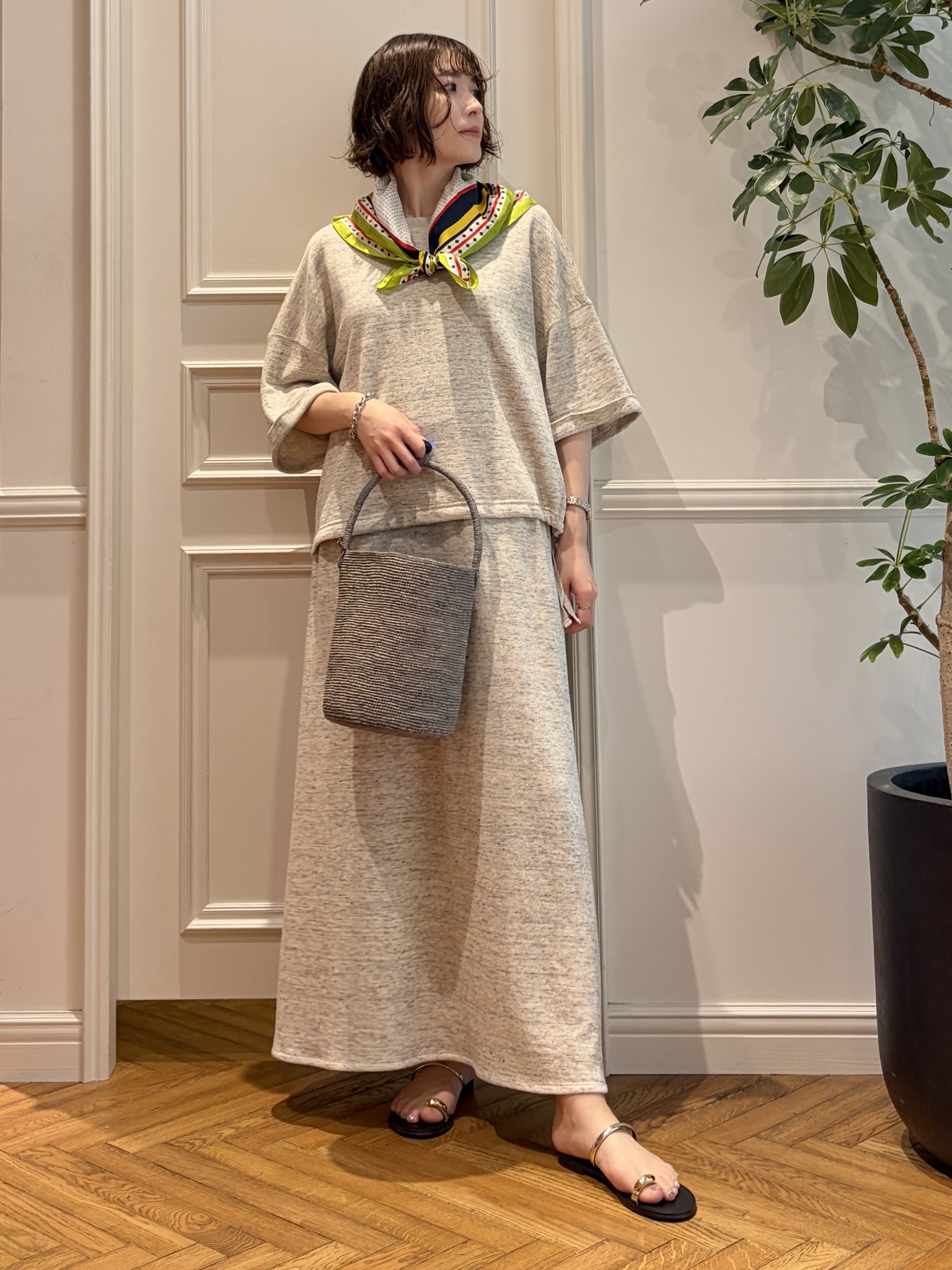 nakaoさんの「DRESSTERIOR｜【ウォッシャブル/セットアップ可】ウォッシャブルリネンウラケスカート」を使ったコーディネート