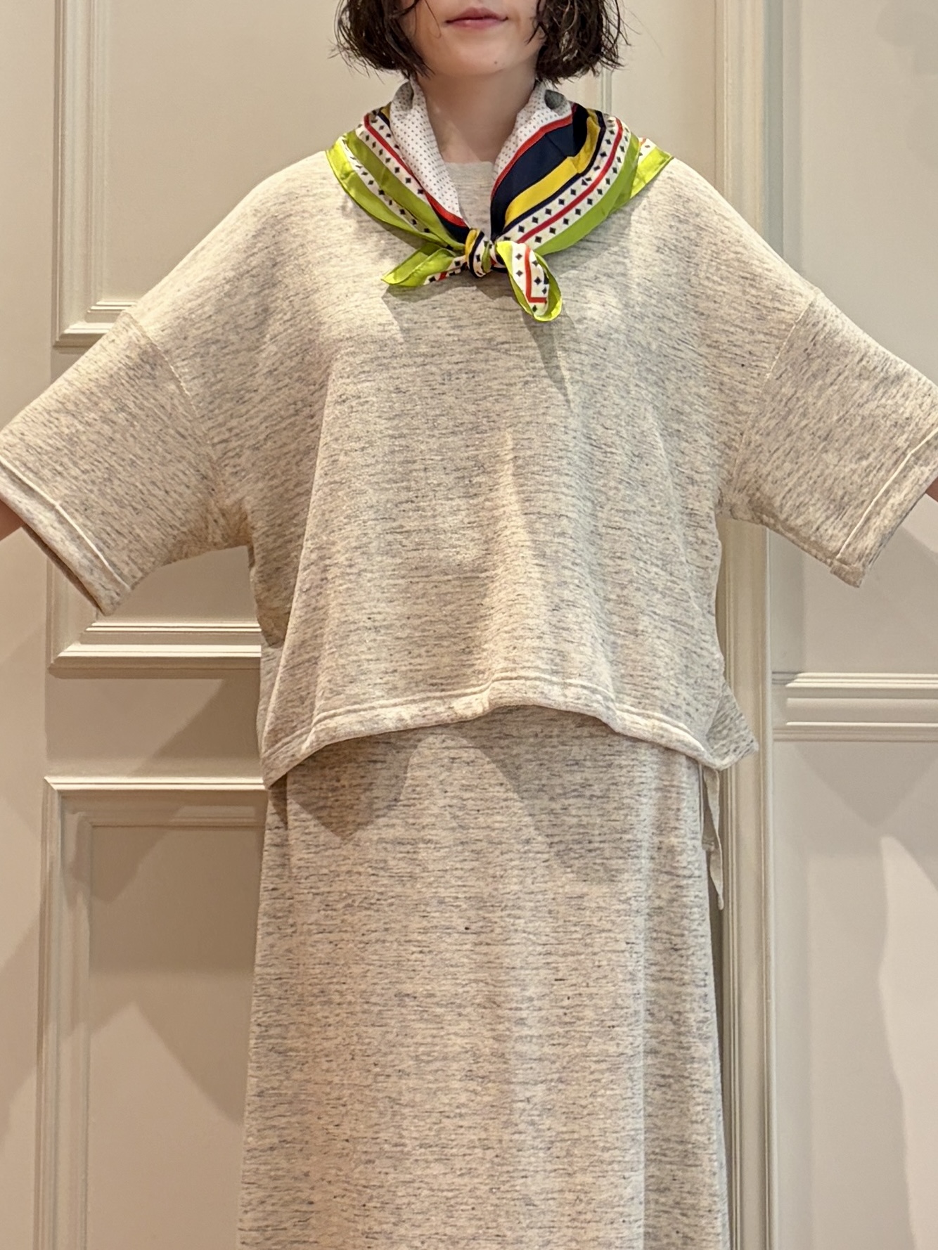 nakaoさんの「DRESSTERIOR｜【ウォッシャブル/セットアップ可】ウォッシャブルリネンウラケスカート」を使ったコーディネート