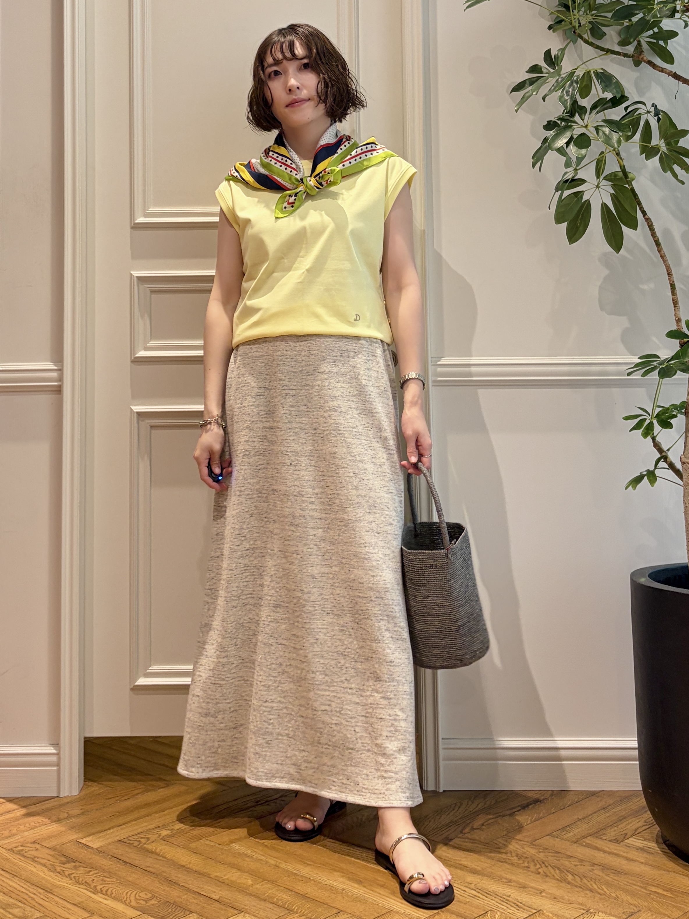 nakaoさんの「DRESSTERIOR｜【ウォッシャブル/セットアップ可】ウォッシャブルリネンウラケスカート」を使ったコーディネート