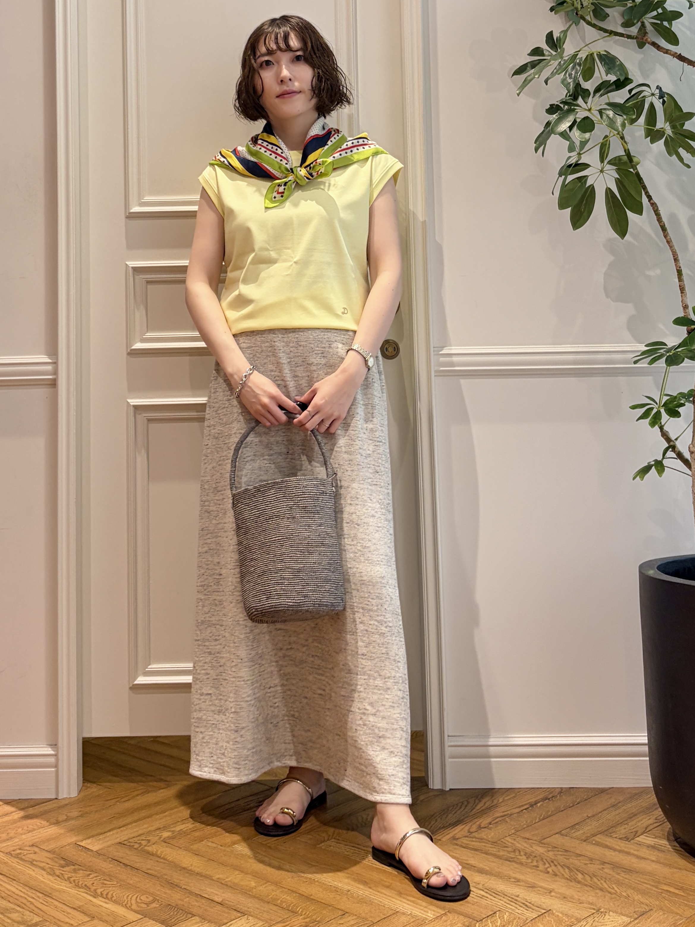 nakaoさんの「DRESSTERIOR｜【ウォッシャブル/セットアップ可】ウォッシャブルリネンウラケスカート」を使ったコーディネート