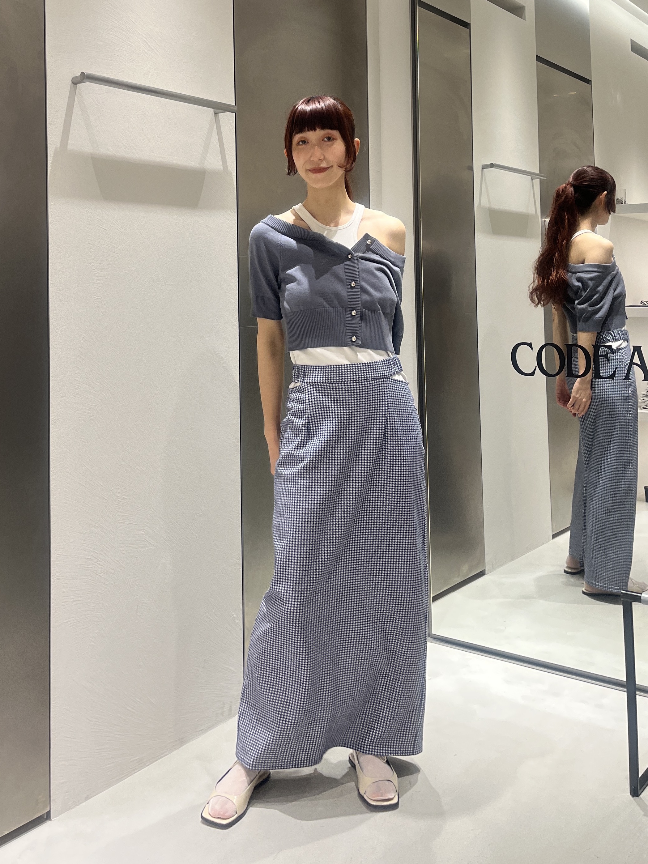 Rielさんの「CODE A｜design knit short cardigan」を使ったコーディネート