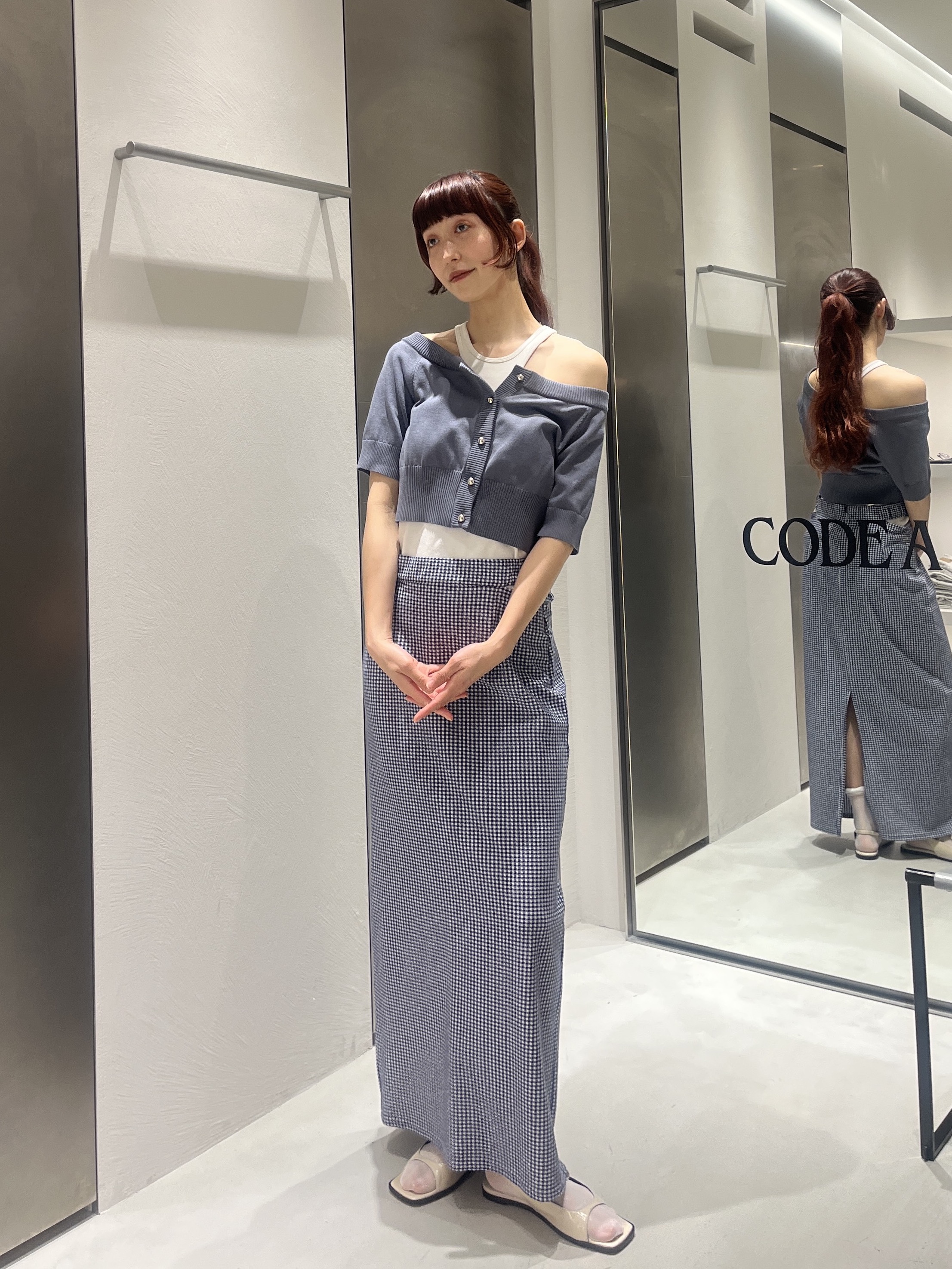Rielさんの「CODE A｜design knit short cardigan」を使ったコーディネート