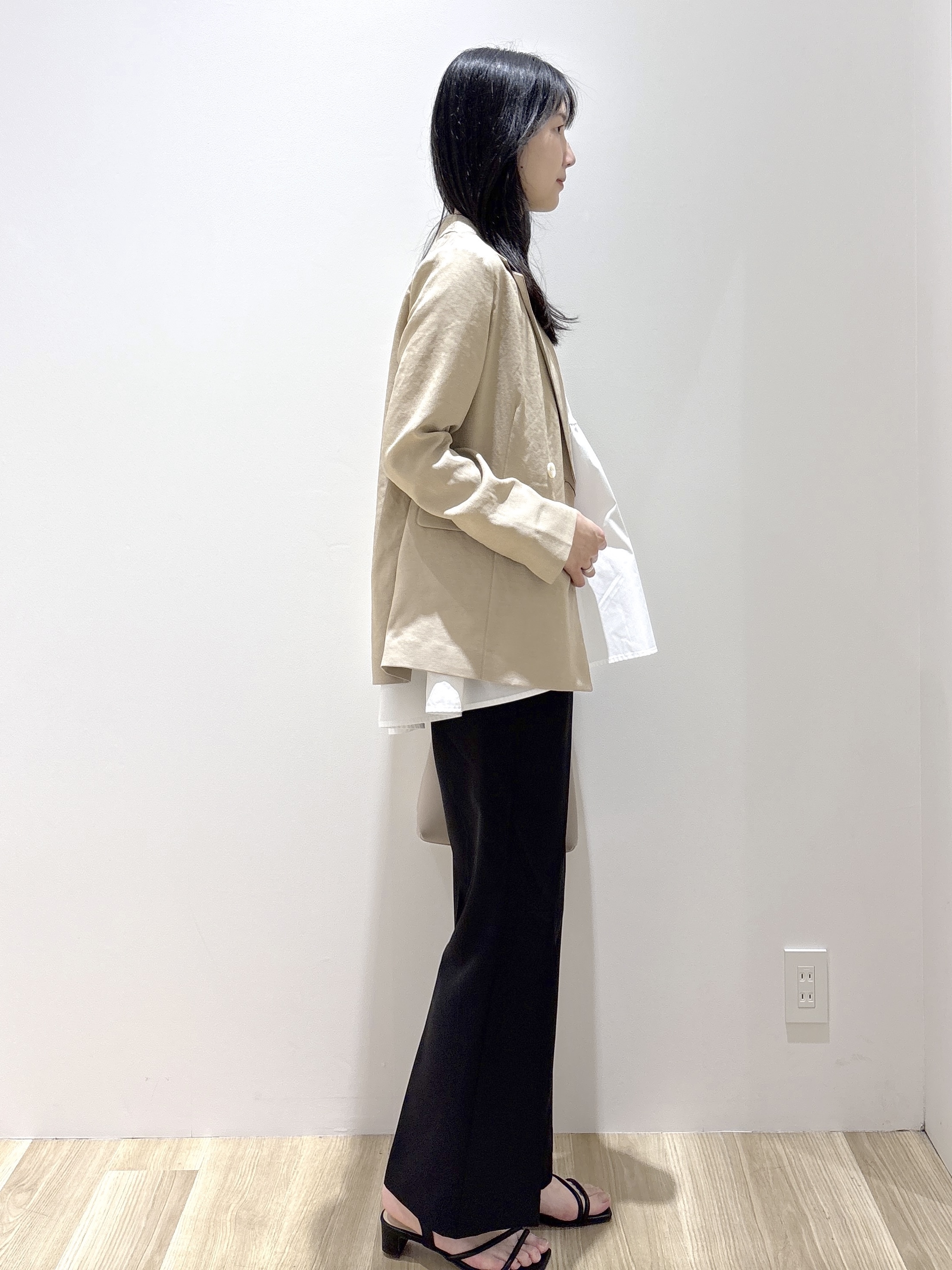 sachikoさんの「OPAQUE.CLIP｜【UV／接触冷感】ダブルブレストジャケット《防シワ加工／洗える》」を使ったコーディネート