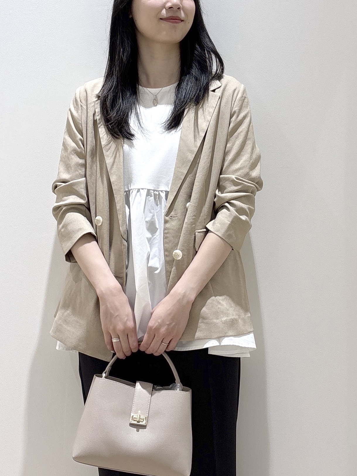 sachikoさんの「OPAQUE.CLIP｜【UV／接触冷感】ダブルブレストジャケット《防シワ加工／洗える》」を使ったコーディネート
