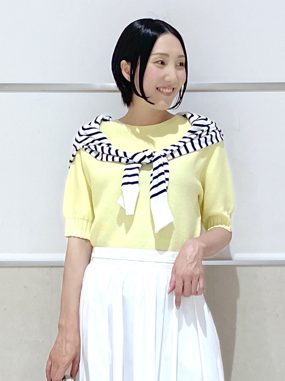 eriko さんの「Dessin｜【洗える】ワイドリブ使いコンパクトニット」を使ったコーディネート