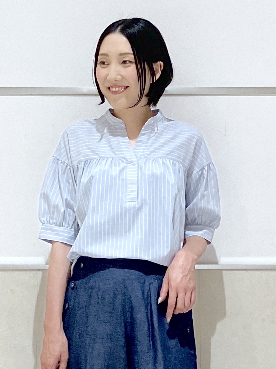 eriko さんの「Dessin｜【洗える】ストライプスキッパーシャツ」を使ったコーディネート